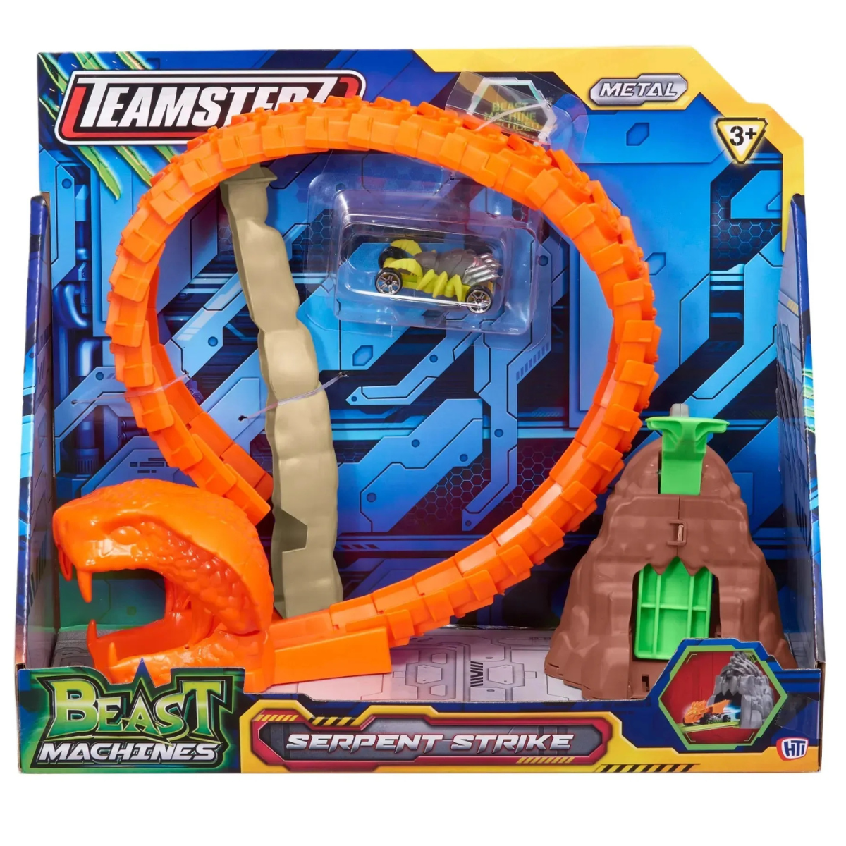 JUGUETE PISTA DE AUTOS TEAMSTERZ ATAQUE SERPIENTE + 1 AUTO METAL - 2