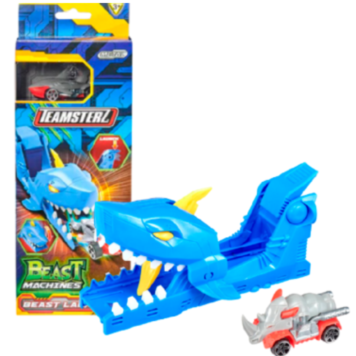 JUGUETE LANZADOR TEAMSTERZ DE TIBURÓN CON AUTO - 1