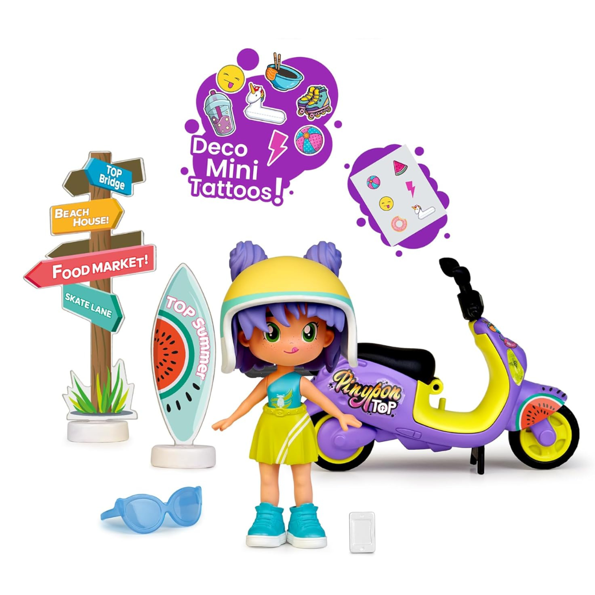 MUÑECA PINYPON TOP CON SCOOTER Y ACCESORIOS INTERCAMBIABLES - 2