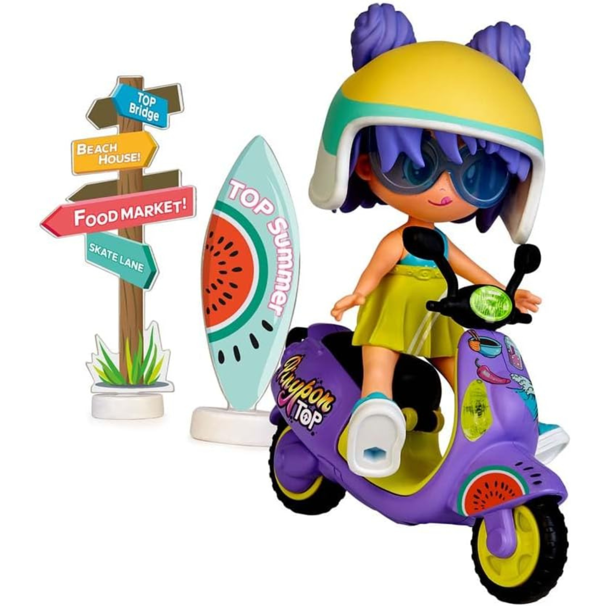 MUÑECA PINYPON TOP CON SCOOTER Y ACCESORIOS INTERCAMBIABLES - 3