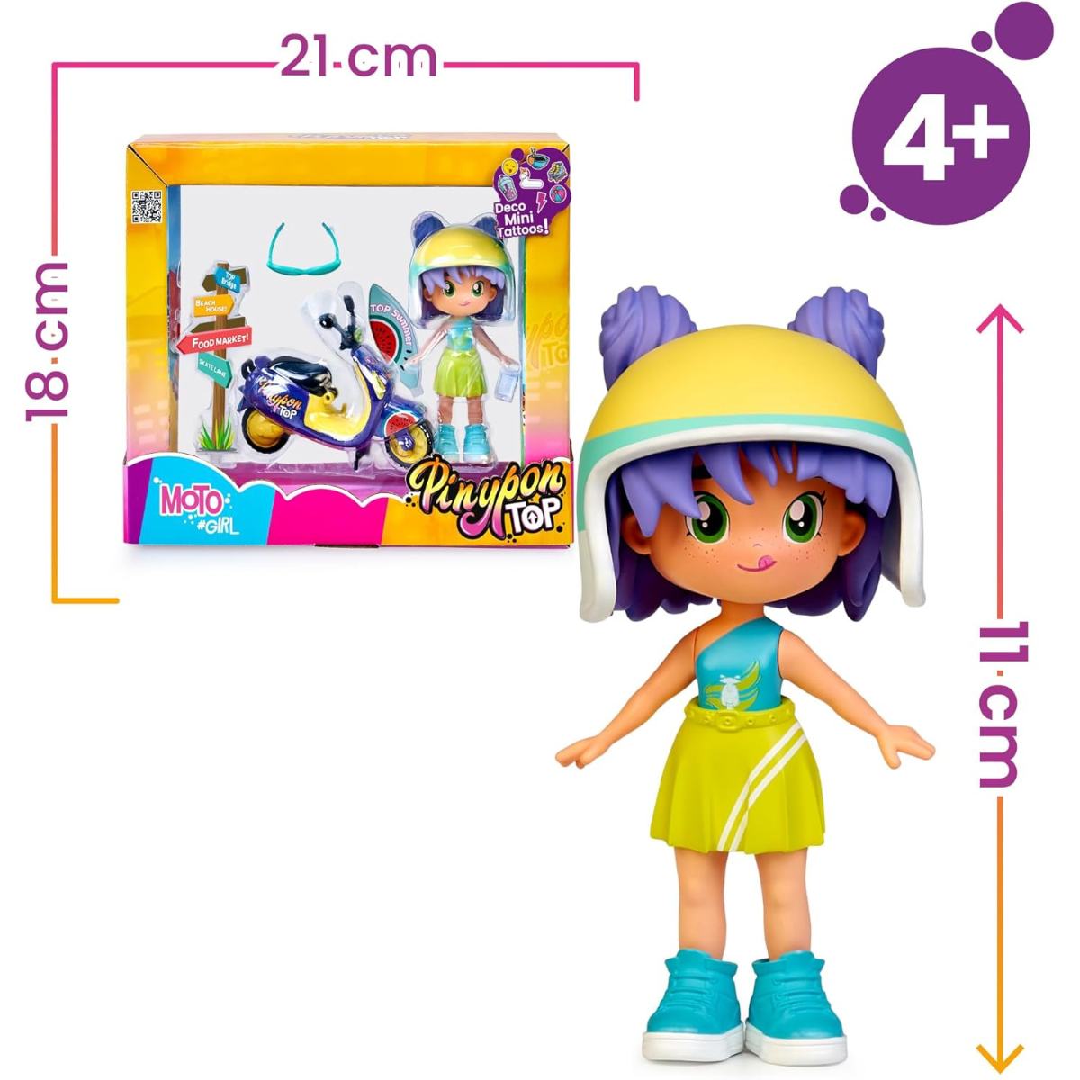 MUÑECA PINYPON TOP CON SCOOTER Y ACCESORIOS INTERCAMBIABLES - 7