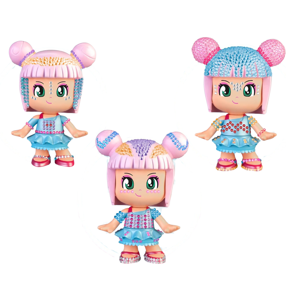 MUÑECA PINYPON POP DECORA CON BRILLO + ACCESORIOS PARA CREAR ESTILOS - 5