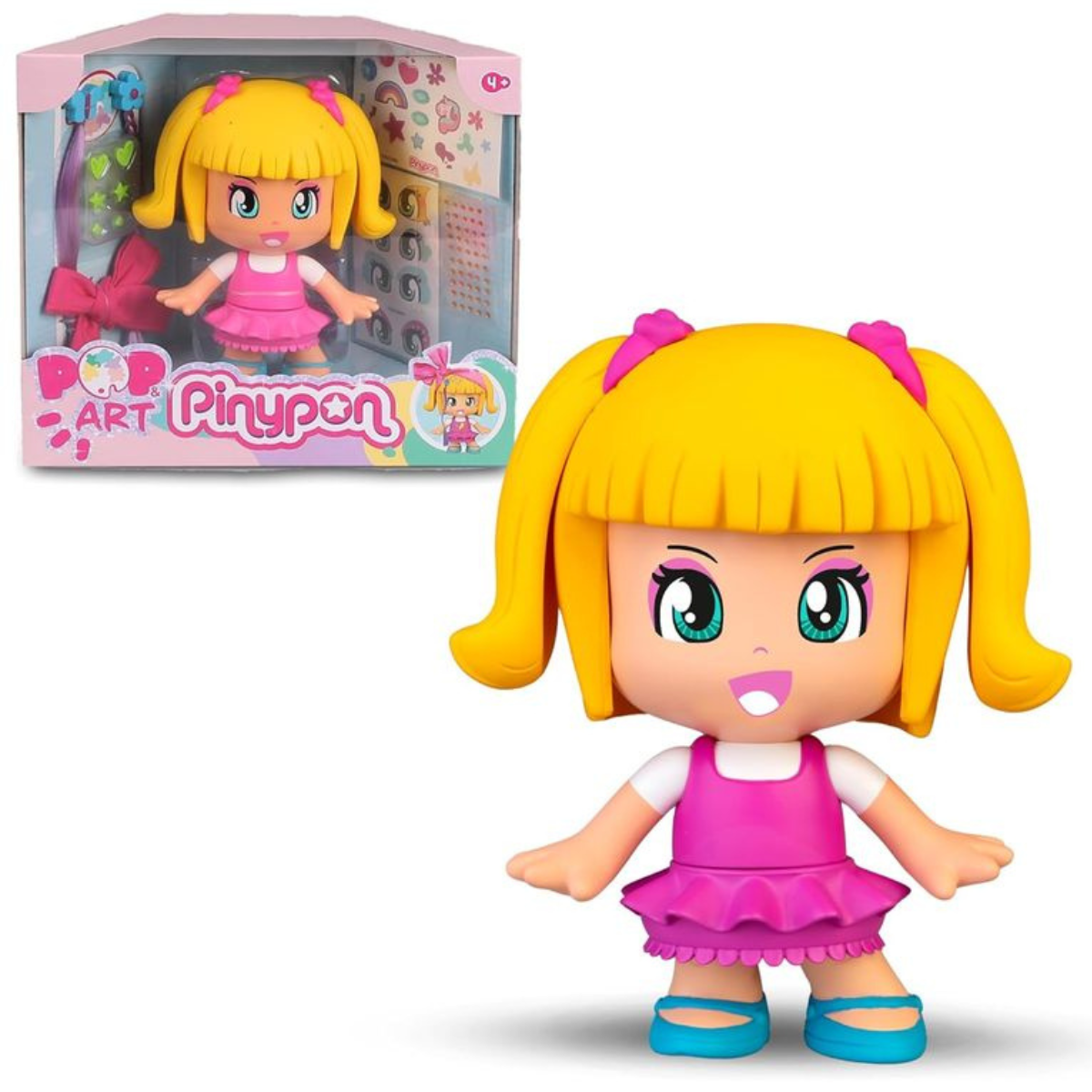 MUÑECA PINYPON POP DECORA CON ARTE PERSONALIZABLE CON PEGATINAS Y ACCESORIOS - 1