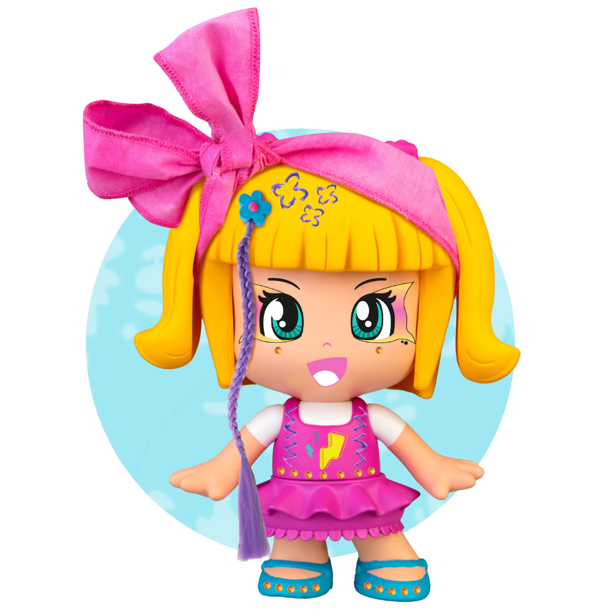 MUÑECA PINYPON POP DECORA CON ARTE PERSONALIZABLE CON PEGATINAS Y ACCESORIOS - 3