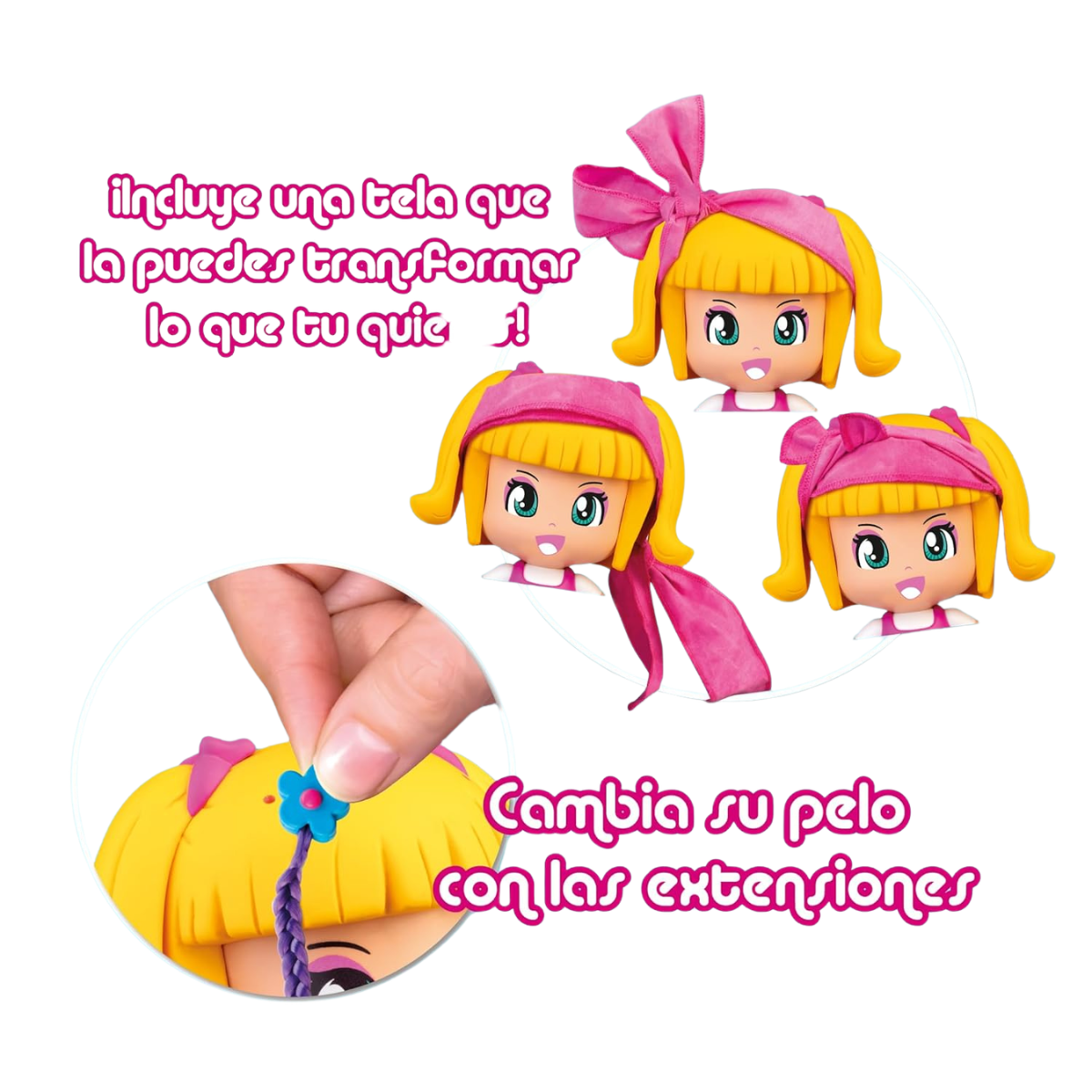 MUÑECA PINYPON POP DECORA CON ARTE PERSONALIZABLE CON PEGATINAS Y ACCESORIOS - 6