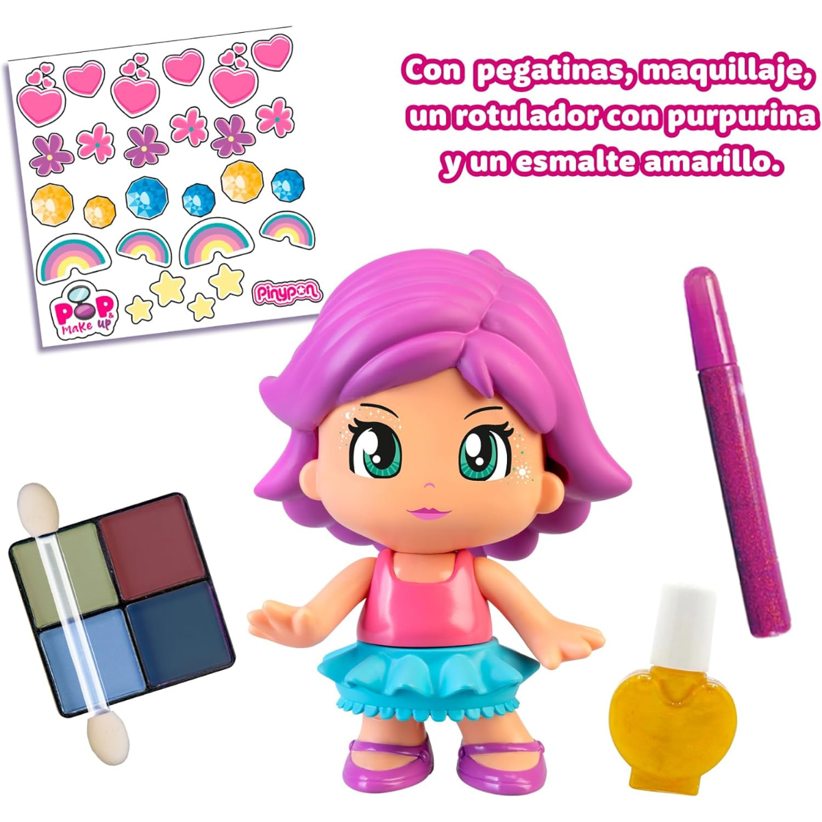 MUÑECA PINYPON POP MAKE UP CON ACCESORIOS DE MAQUILLAJE Y PERSONALIZACIÓN - 2