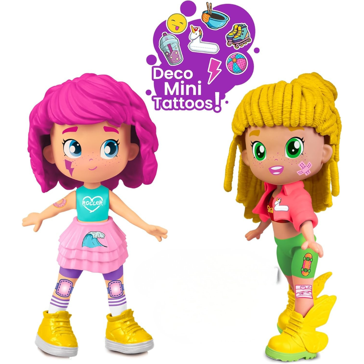 MUÑECA PINYPON TOP PACK 2 MUÑECAS CON PATINES Y SKATE - 3