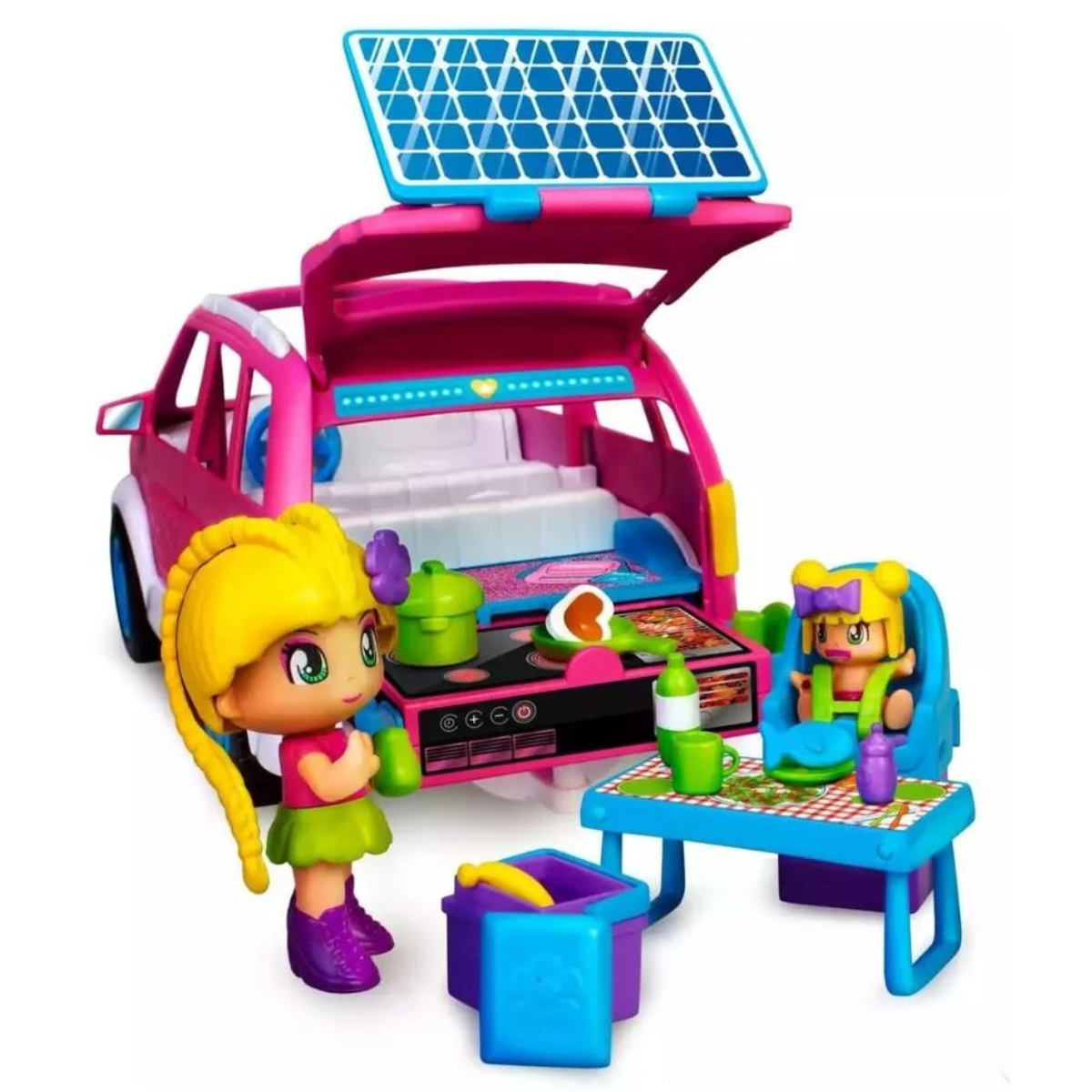 MUÑECA PINYPON COCHE DE CAMPING  AUTO CON FIGURAS Y ACCESORIOS - 4