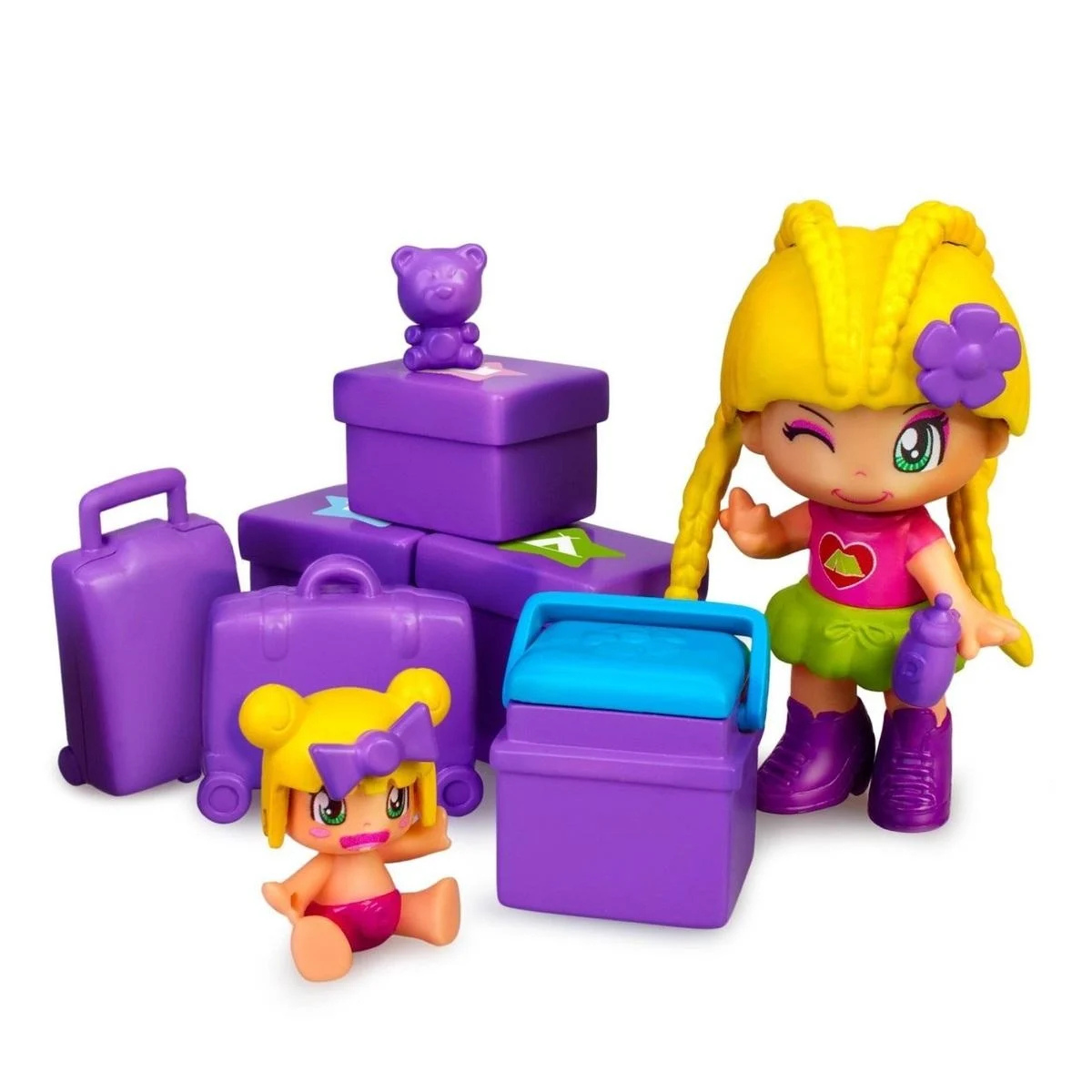 MUÑECA PINYPON COCHE DE CAMPING  AUTO CON FIGURAS Y ACCESORIOS - 5
