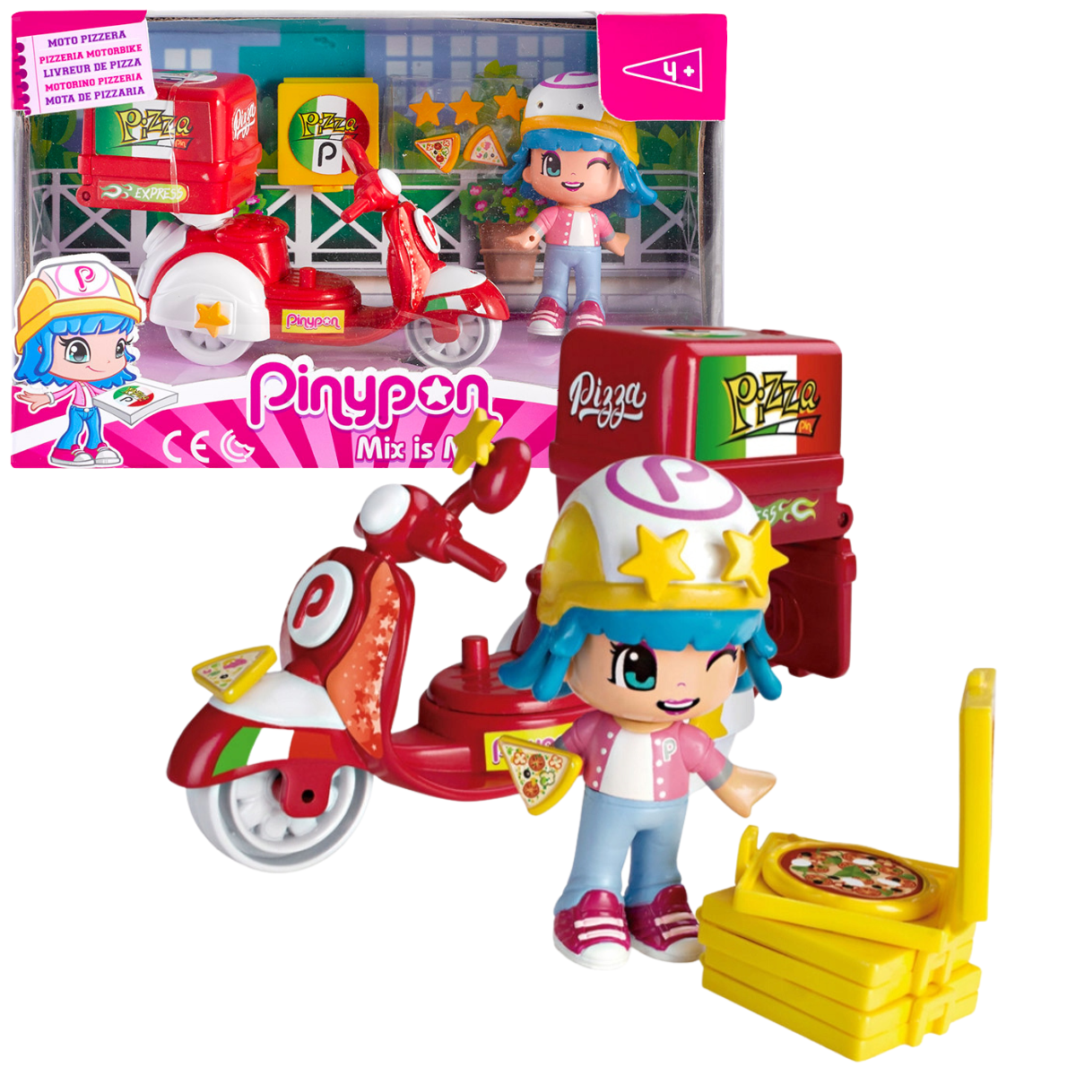 MUÑECA PINYPON MOTO DELIVERY PIZZERÍA Y ACCESORIOS - 1
