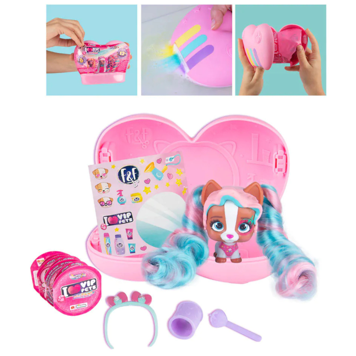MUÑECA VIP PETS MINI FANS FIGURA COLECCIONABLE SORPRESA CON CABELLO LARGO + ACCESORIOS - 1