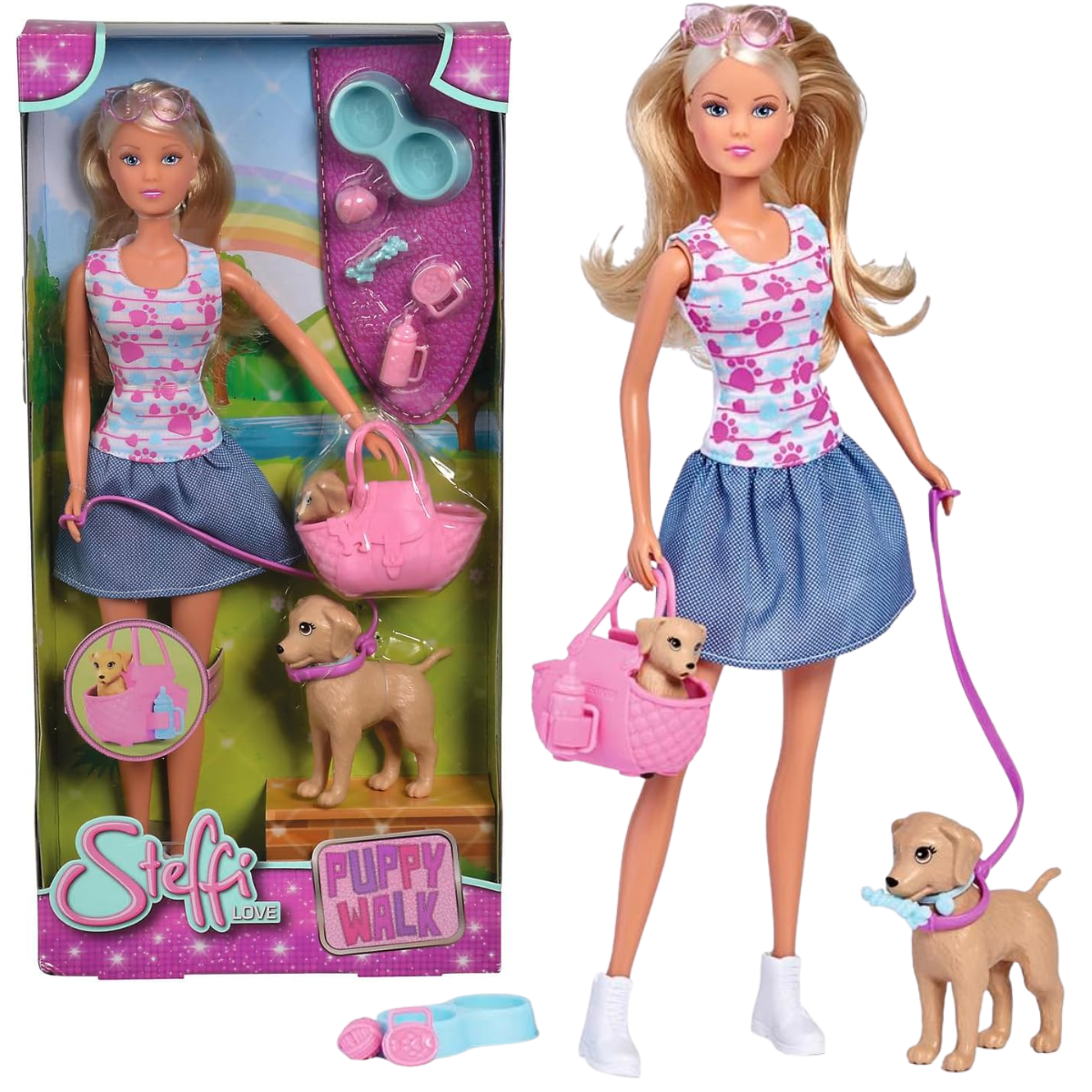 MUÑECA STEFFI LOVE PASEO CON PERROS SET DE PASEO - 1