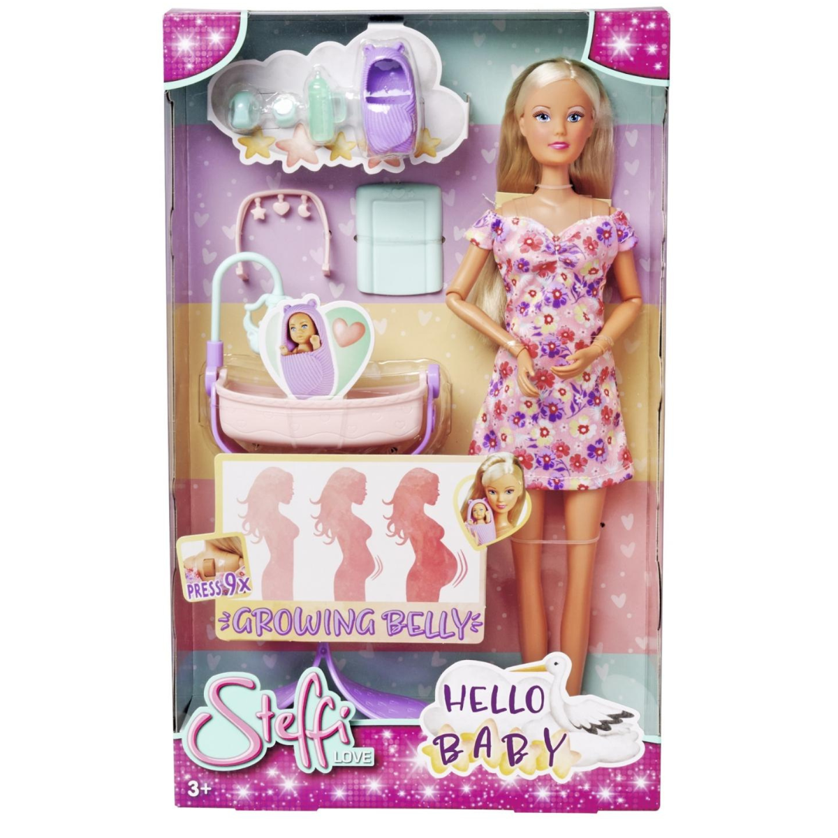 MUÑECA STEFFI LOVE BIENVENIDO BEBÉ SET MAMÁ CON BEBÉ Y ACCESORIOS - 2