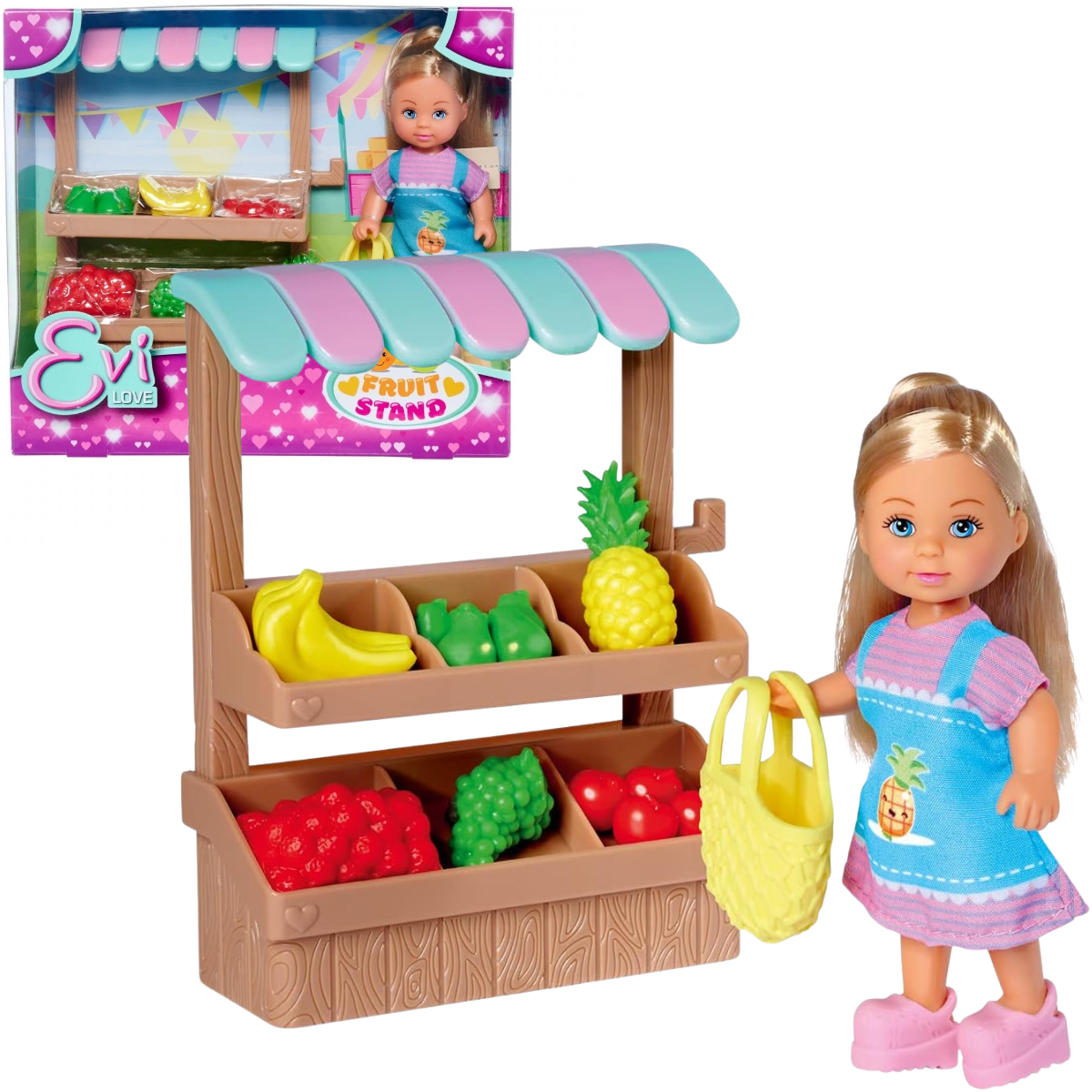 MUÑECA EVI LOVE TIENDITA DE FRUTAS + ACCESORIOS - 1
