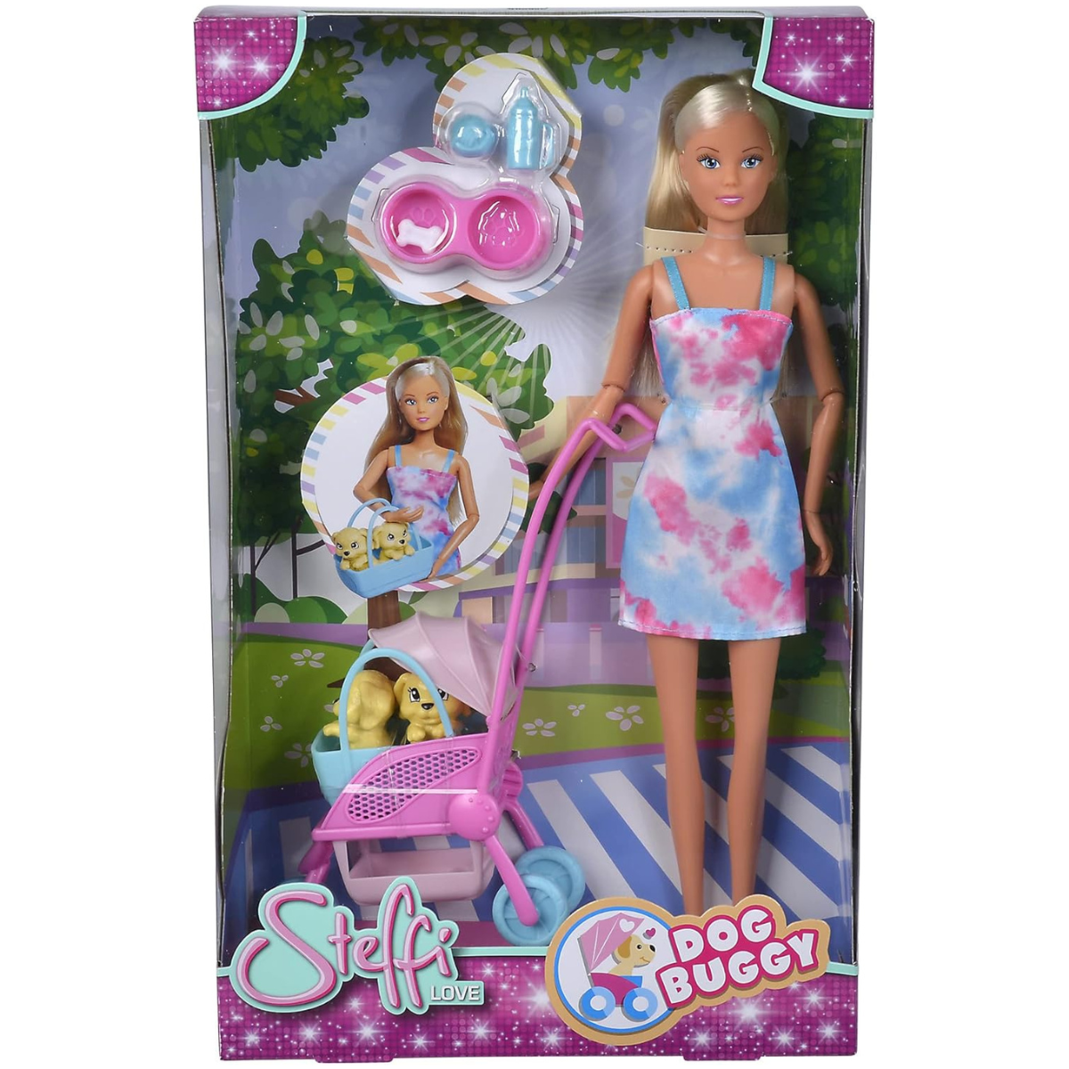 MUÑECA STEFFI LOVE PASEO DE PERRITOS SET CON COCHECITO Y MASCOTAS - 2