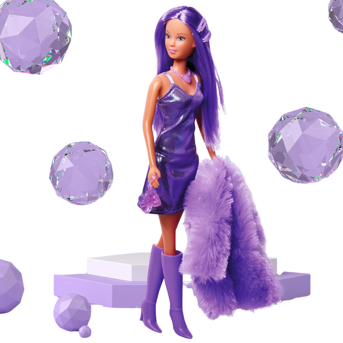 MUÑECA STEFFI LOVE ABRIGO FLUFFY FASHION CON VESTIMENTA SUAVE Y ACCESORIOS - 5