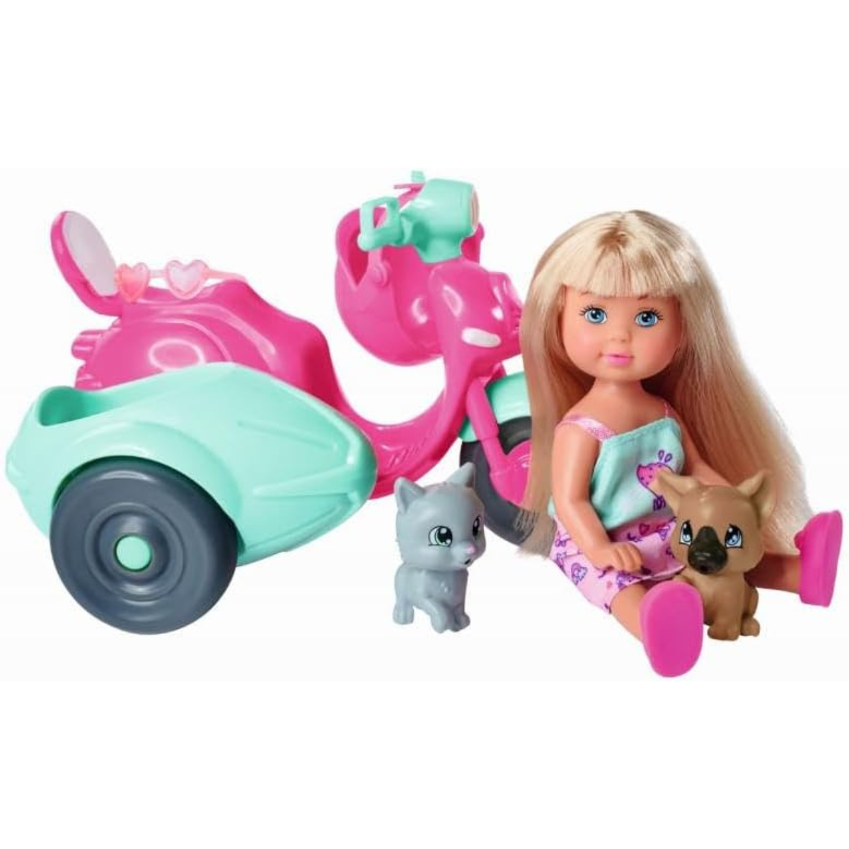 MUÑECA EVI LOVE CON MOTO Y MASCOTA + ACCESORIOS - 4