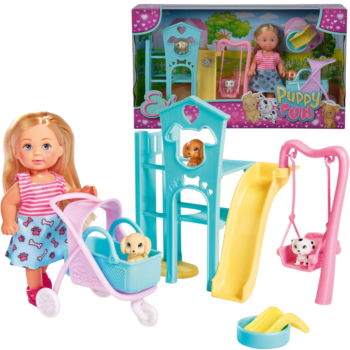 MUÑECA EVI LOVE PARQUE PARA PERRITOS SET CON MASCOTAS Y ACCESORIOS - 1