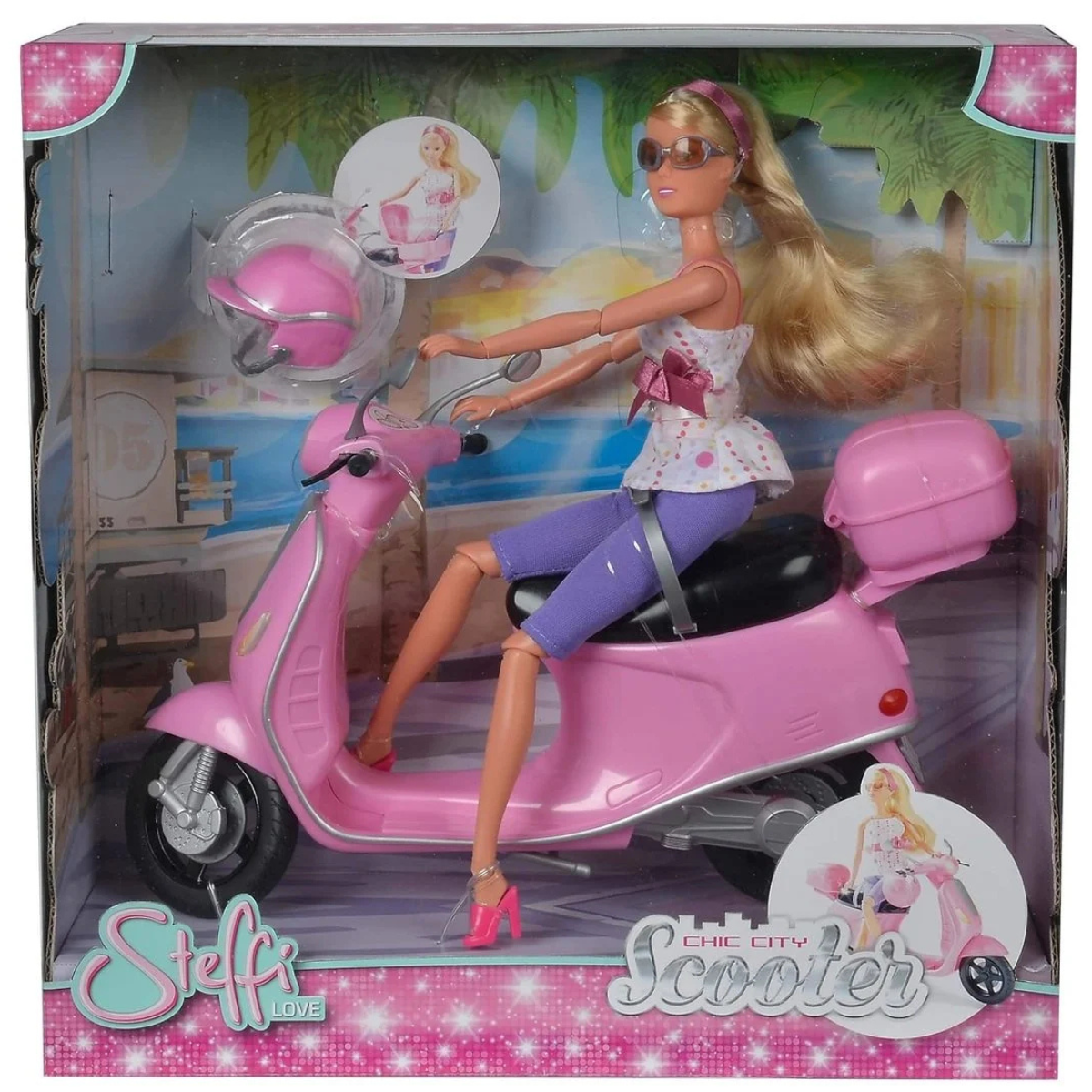 MUÑECA STEFFI LOVE CON MOTO Y CASCO SET DE JUEGO CON SCOOTER - 2