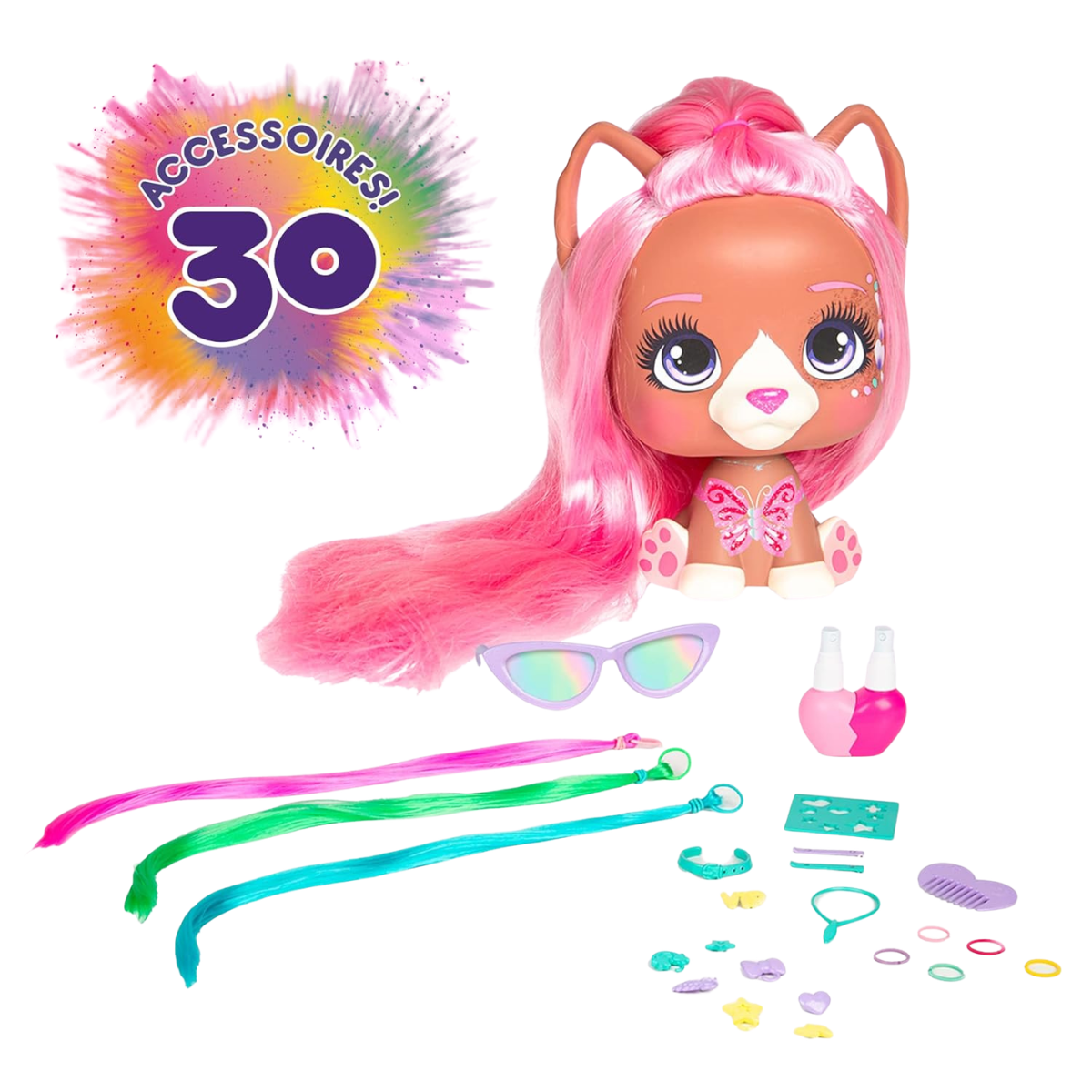 MUÑECA VIP PETS COLECCIONABLE MEGA NYLA COLOR BOOST CON CABELLO LARGO +30 ACCESORIOS - 4