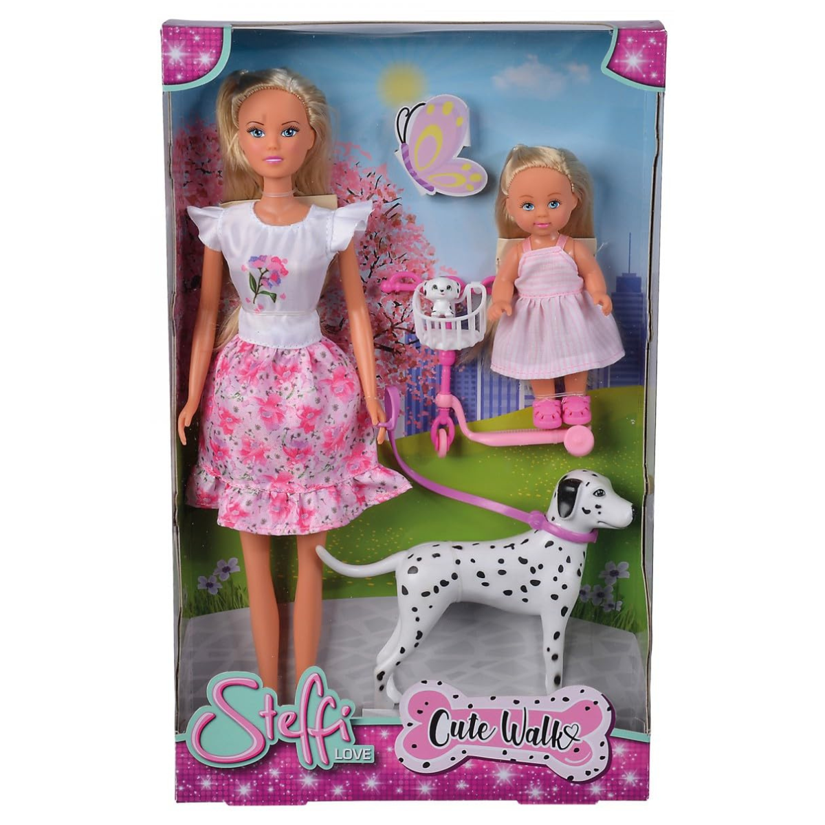 MUÑECA STEFFI LOVE + EVI PASEO DÁLMATA SET DE MUÑECAS CON SCOOTER Y MASCOTAS - 2