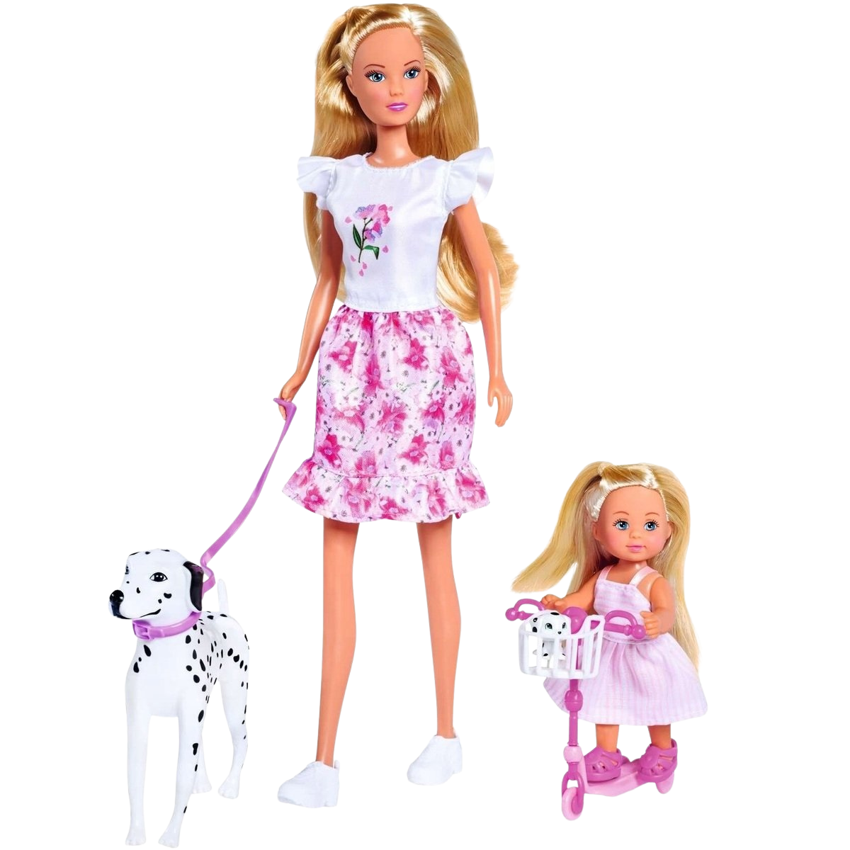 MUÑECA STEFFI LOVE + EVI PASEO DÁLMATA SET DE MUÑECAS CON SCOOTER Y MASCOTAS - 3