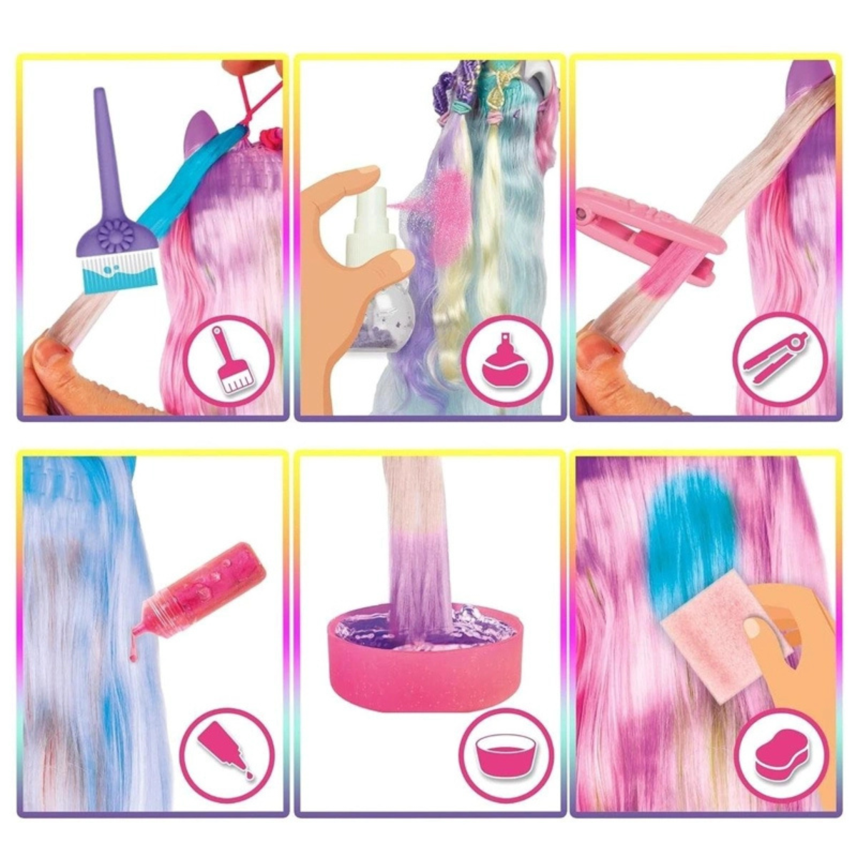 MUÑECA VIP PETS COLECCIONABLE COLOR BOOST CON CABELLO LARGO + ACCESORIOS - 5