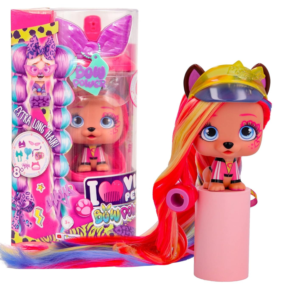 MUÑECA VIP PETS COLECCIONABLE 6 BOW POWER MASCOTAS CON PELO LARGO + ACCESORIOS - 1
