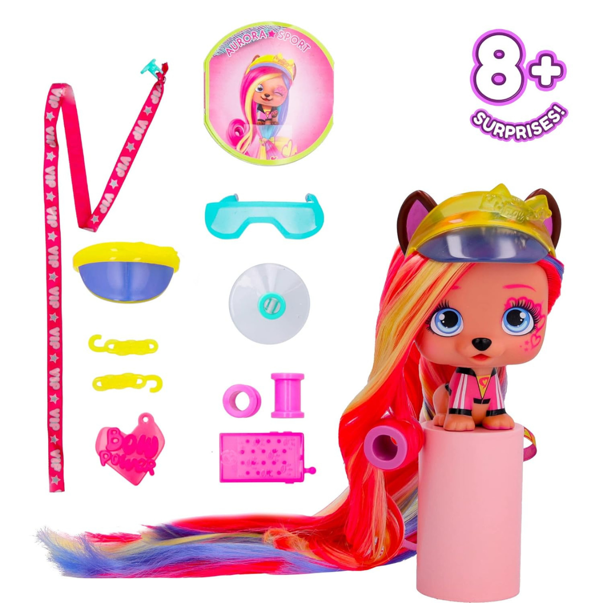 MUÑECA VIP PETS COLECCIONABLE 6 BOW POWER MASCOTAS CON PELO LARGO + ACCESORIOS - 2