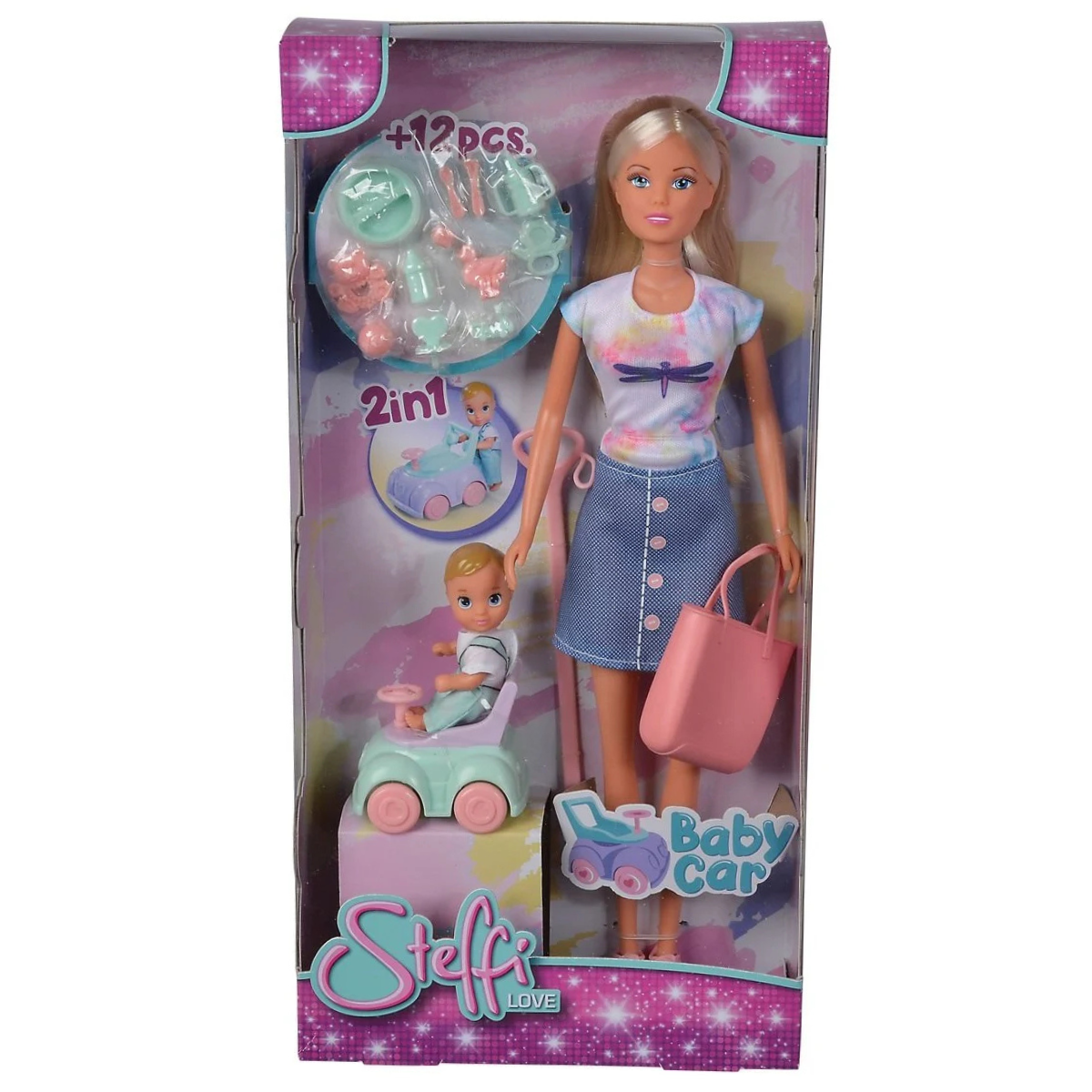 MUÑECA STEFFI LOVE CORREPASILLOS CON BEBÉ Y ACCESORIOS SET PASEO INTERACTIVO - 2