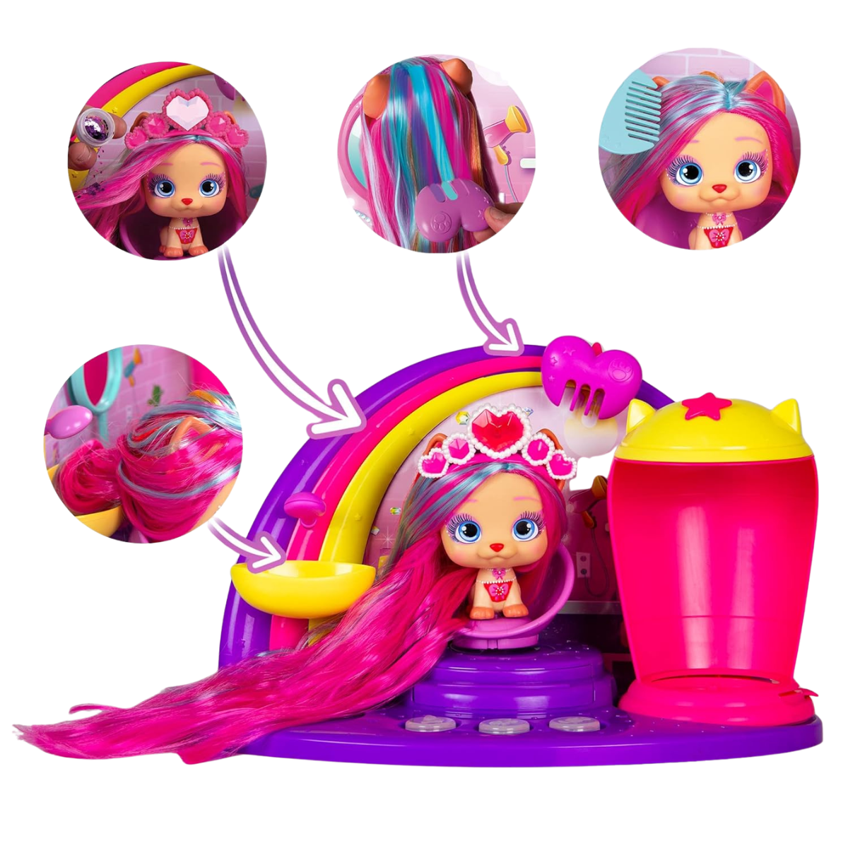 MUÑECA VIP PETS SALÓN DE BELLEZA GEMAS DE GLAMOUR PLAYSET + ACCESORIOS - 6