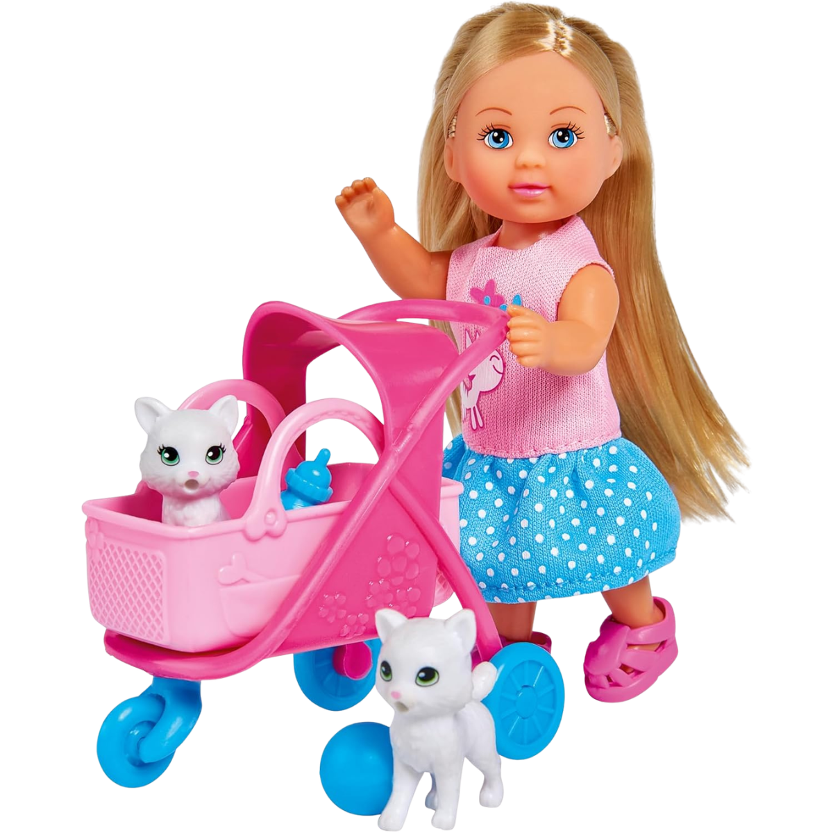 MUÑECA EVI LOVE GATO CON COCHE SET CON MASCOTA Y CARRITO - 3
