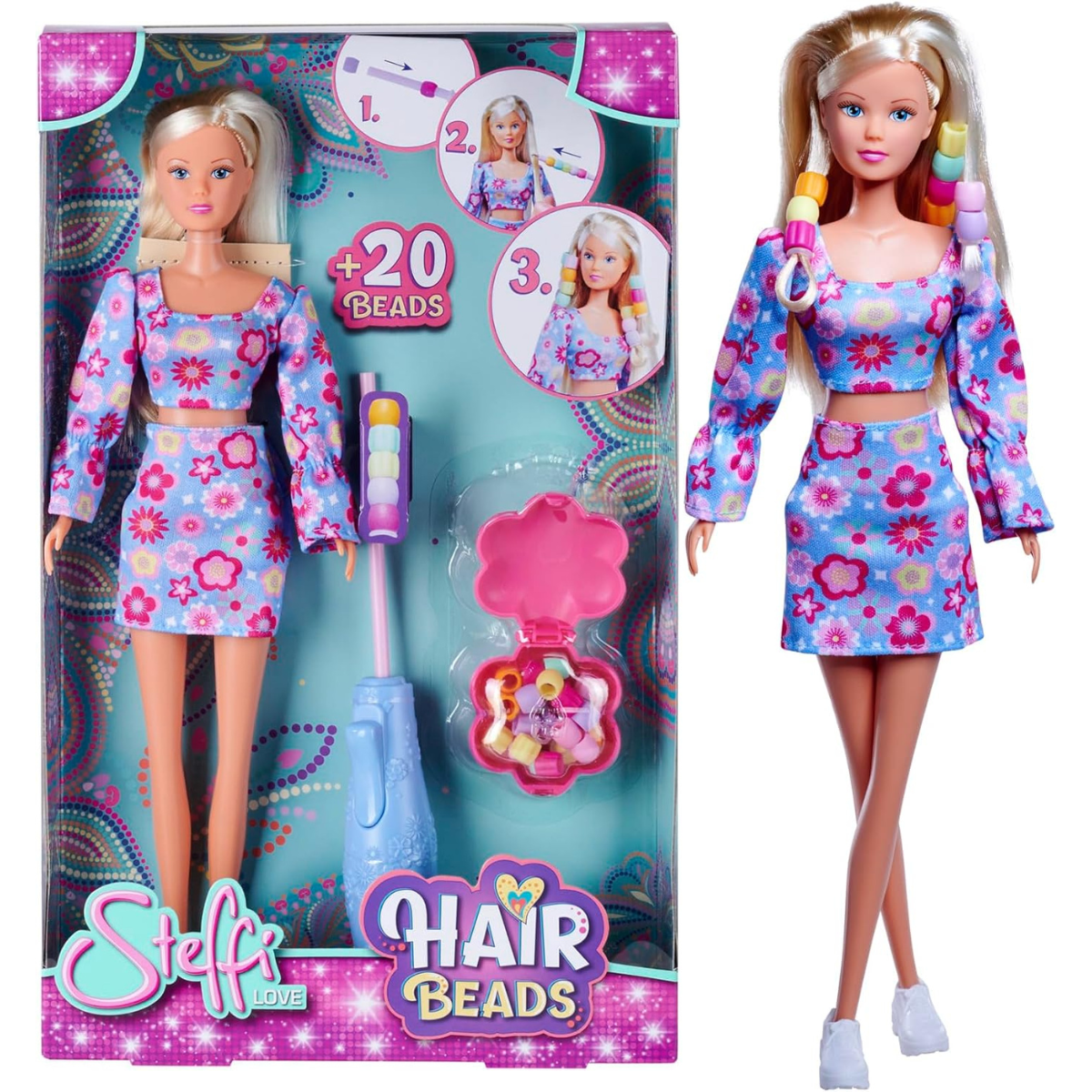 MUÑECA STEFFI LOVE PASEO MAMÁ Y BEBÉ SET CON COCHECITO Y ACCESORIOS - 1