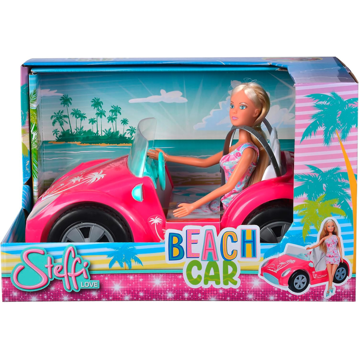 MUÑECA STEFFI LOVE AUTO DE PLAYA SET CON VEHÍCULO + ACCESORIOS ESTILO VERANIEGO - 2