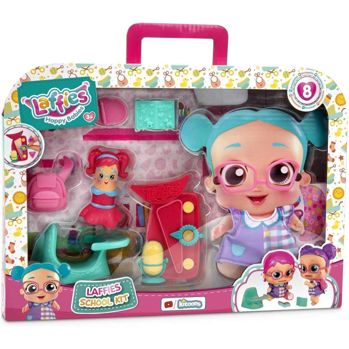 MUÑECA LAFFIES KIT ESCOLAR + ACCESORIOS TEMÁTICOS PARA MUÑECAS - 1