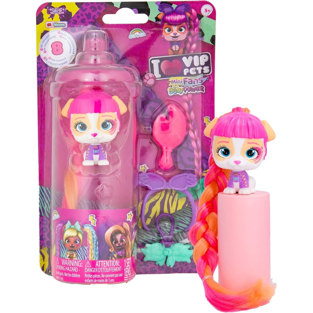 MUÑECA VIP PETS COLECCIONABLE FANS BOW POWER CON CABELLO LARGO - 1