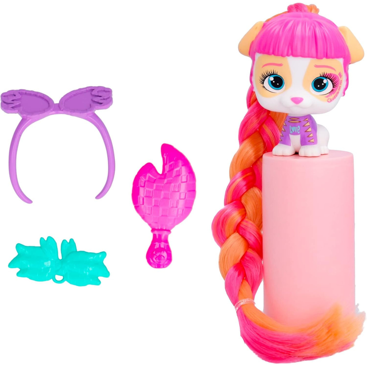 MUÑECA VIP PETS COLECCIONABLE FANS BOW POWER CON CABELLO LARGO - 2