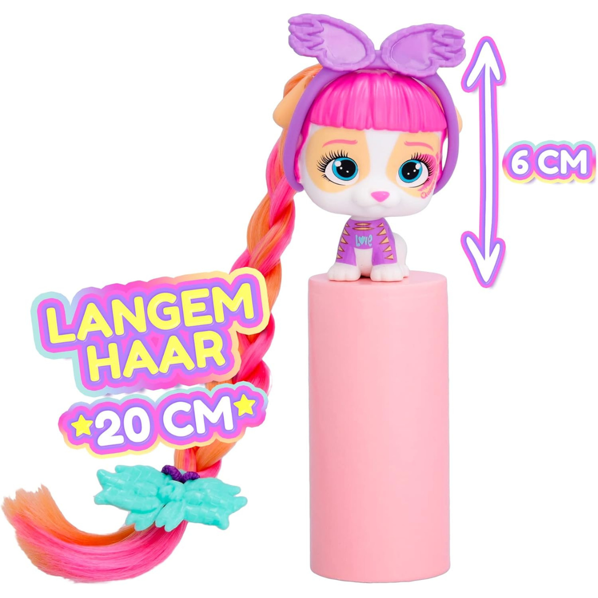 MUÑECA VIP PETS COLECCIONABLE FANS BOW POWER CON CABELLO LARGO - 3