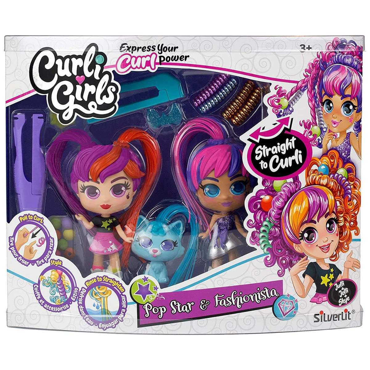 MUÑECA CURLI GIRLS CON CABELLO MÁGICO + ACCESORIOS DE PEINADO INCLUIDOS - 2