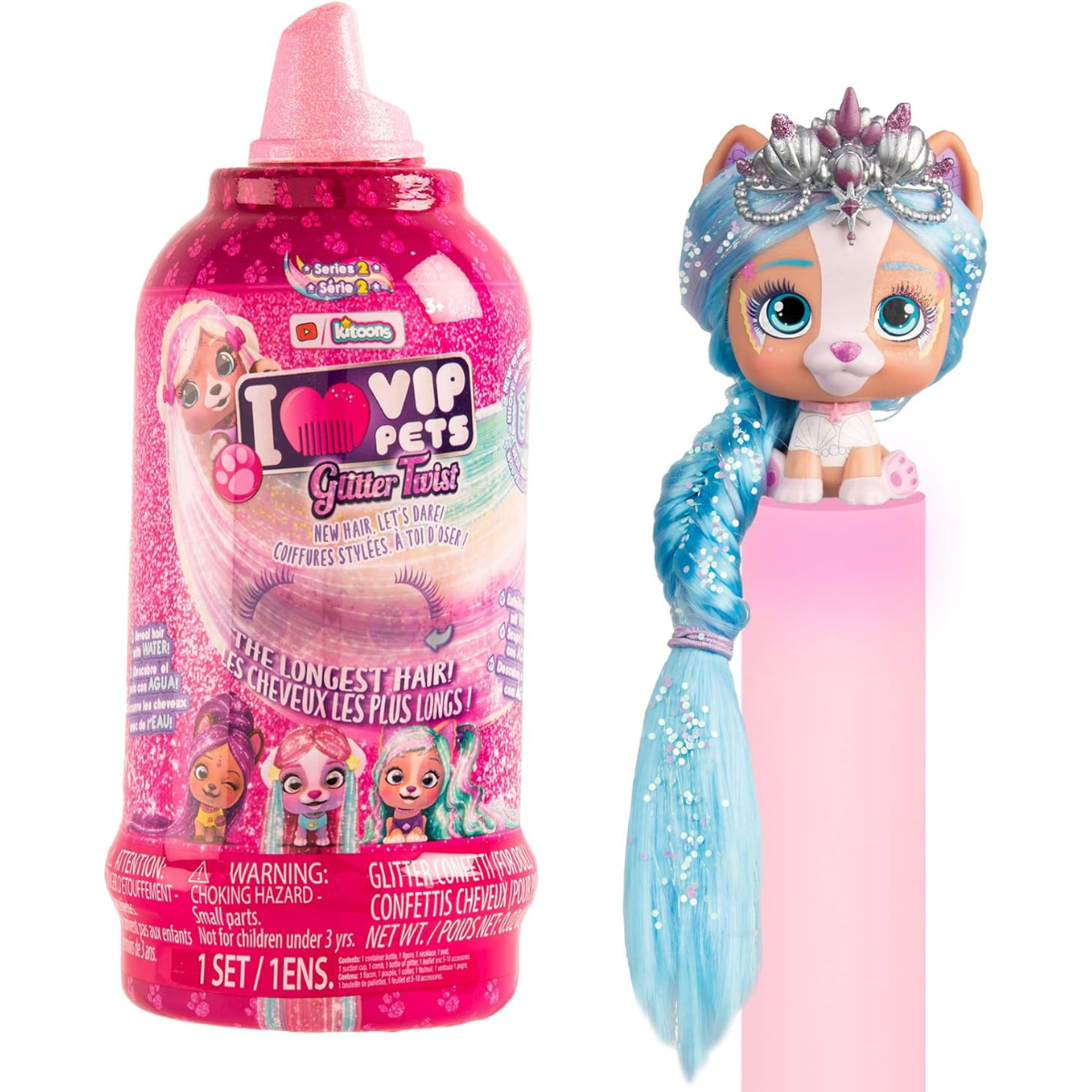 MUÑECA VIP PETS COLECCIONABLE TWIST DE BRILLO CON CABELLO LARGO + ACCESORIOS - 1