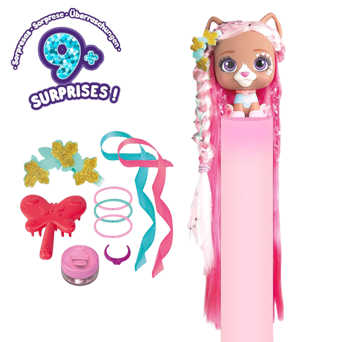 MUÑECA VIP PETS COLECCIONABLE TWIST DE BRILLO CON CABELLO LARGO + ACCESORIOS - 2