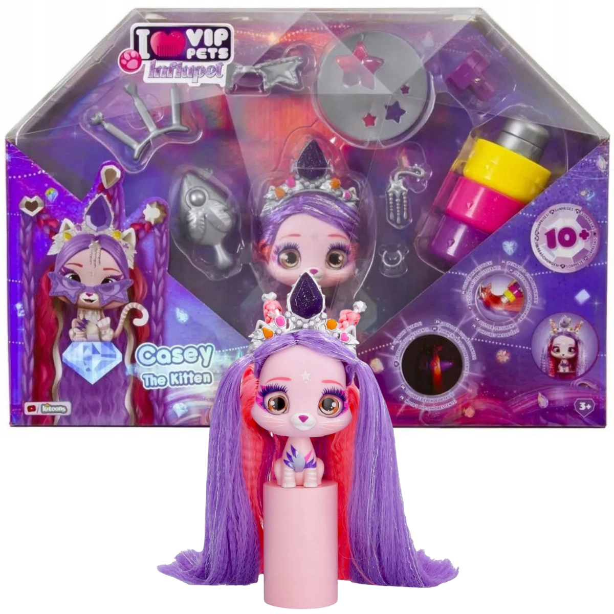 MUÑECA VIP PETS INFLUENCER GATITA FASHION CON ACCESORIOS Y CABELLO LARGO - 1