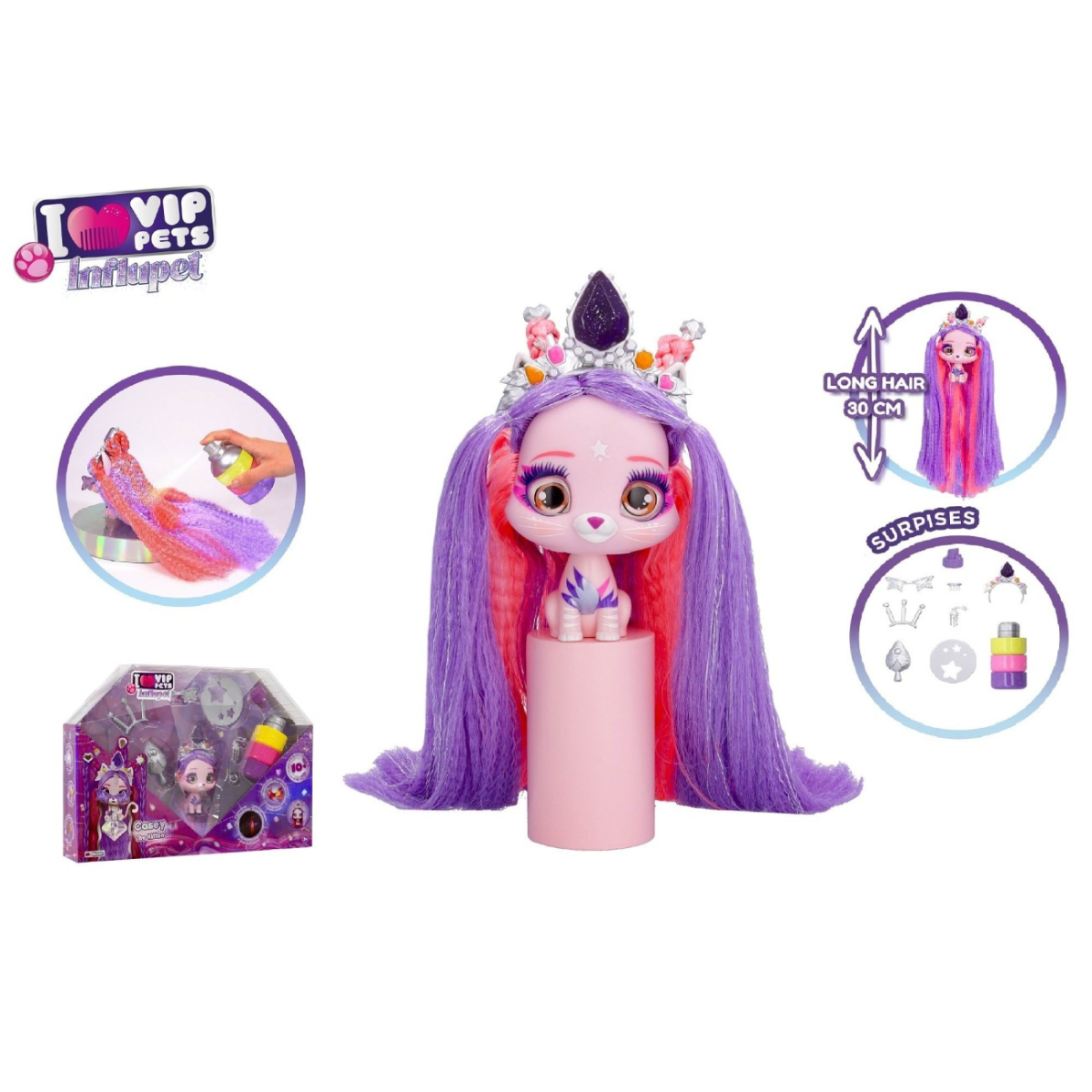 MUÑECA VIP PETS INFLUENCER GATITA FASHION CON ACCESORIOS Y CABELLO LARGO - 3