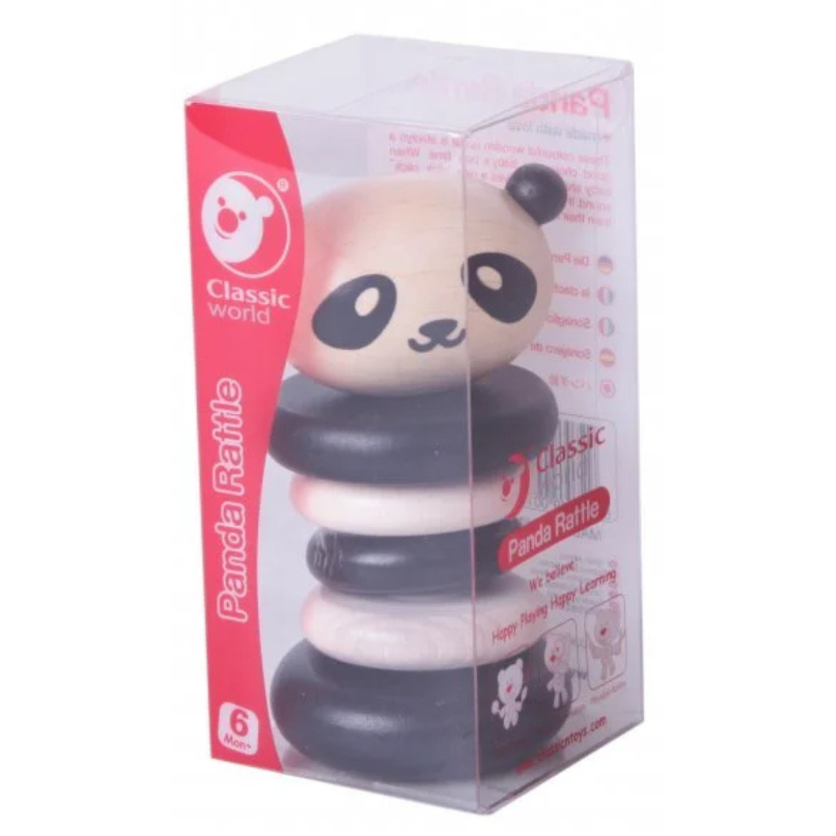 JUGUETE DE BEBÉ CLASSIC WORDL MI PRIMERA SONAJITA DE PANDA SENSORIAL DE MADERA - 3