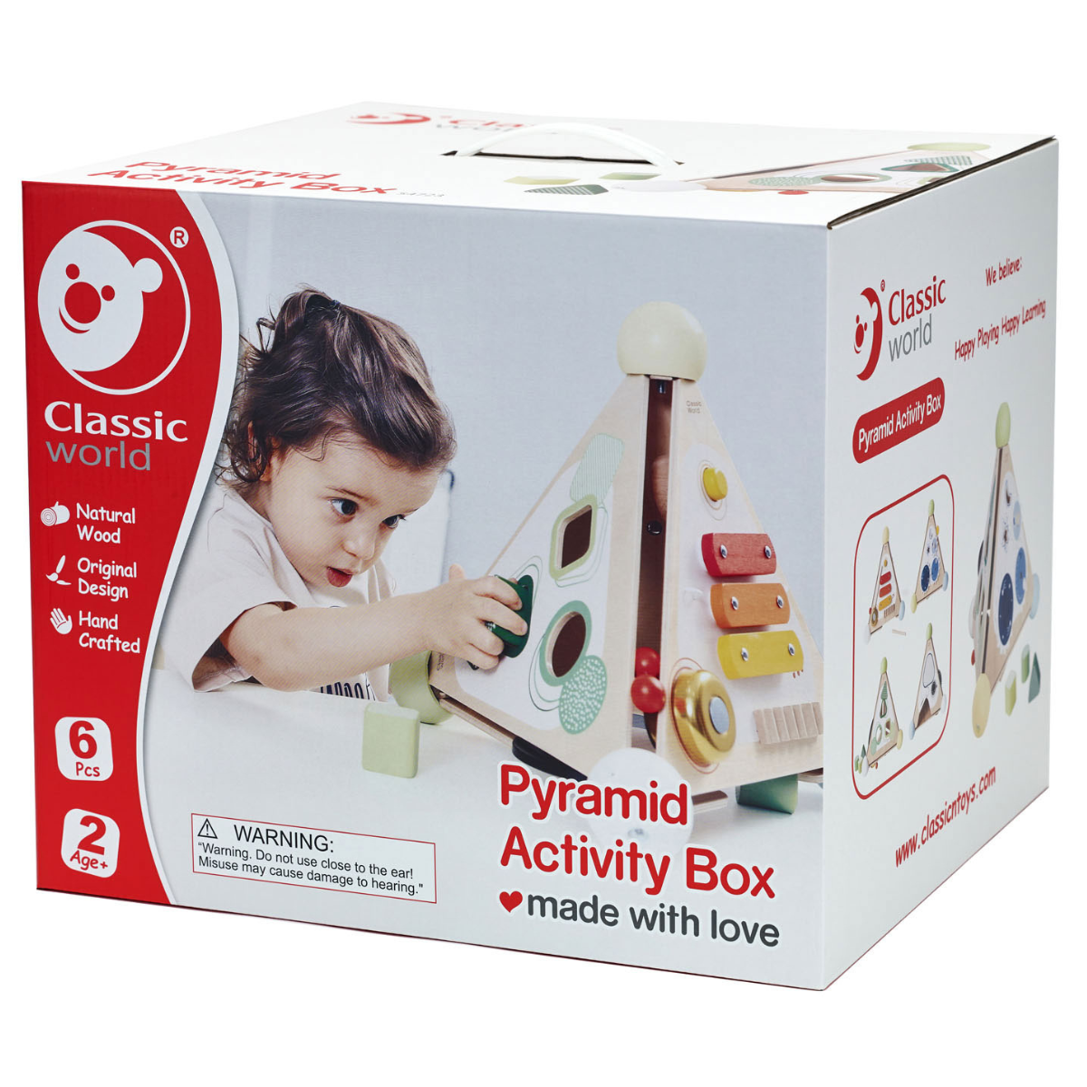 JUGUETE DE BEBÉ CLASSIC WORDL CAJA PIRAMIDE DIDÁCTICO DE MADERA - 2