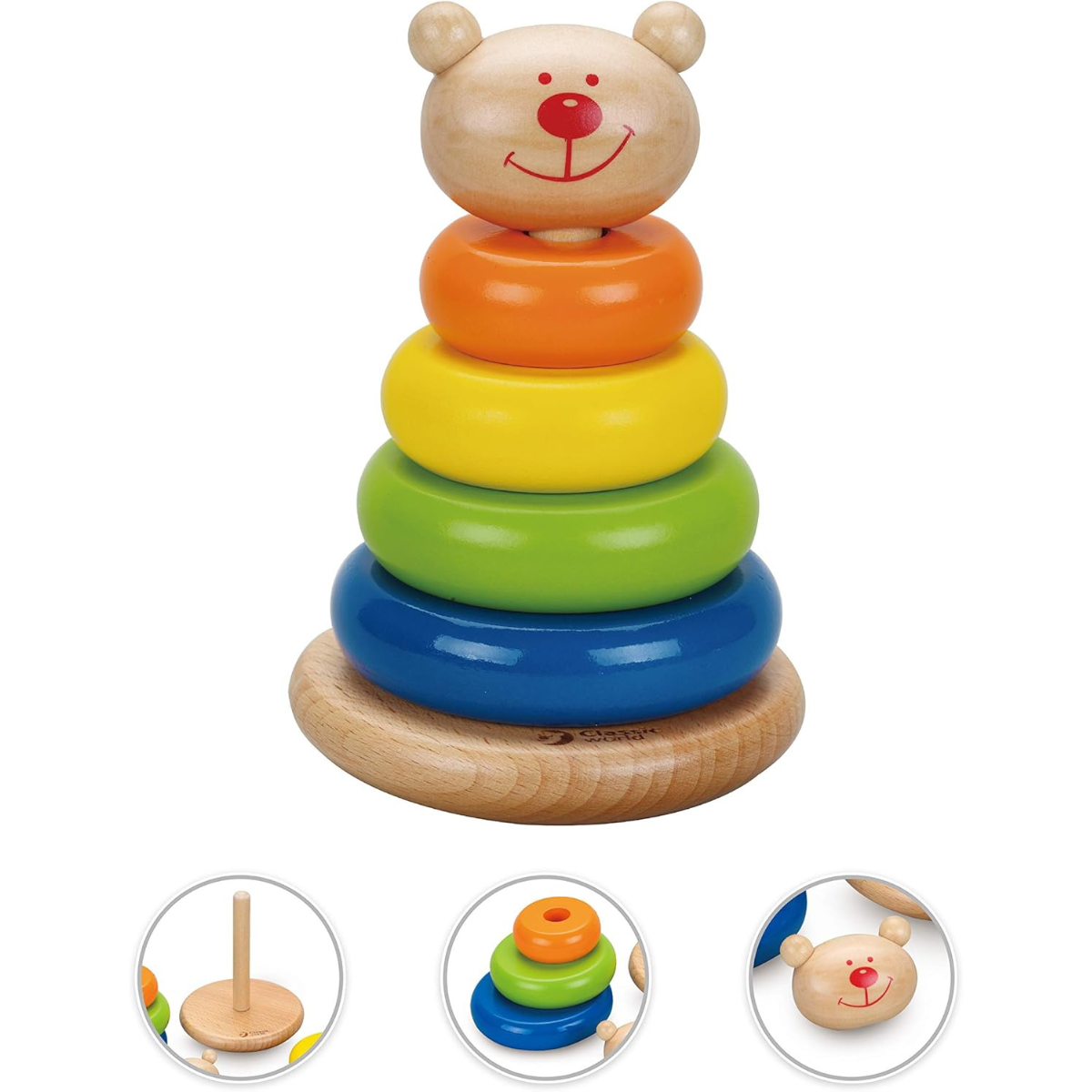 JUGUETE DE BEBÉ CLASSIC WORDL APILABLE ARITOS OSITO DE MADERA - 5
