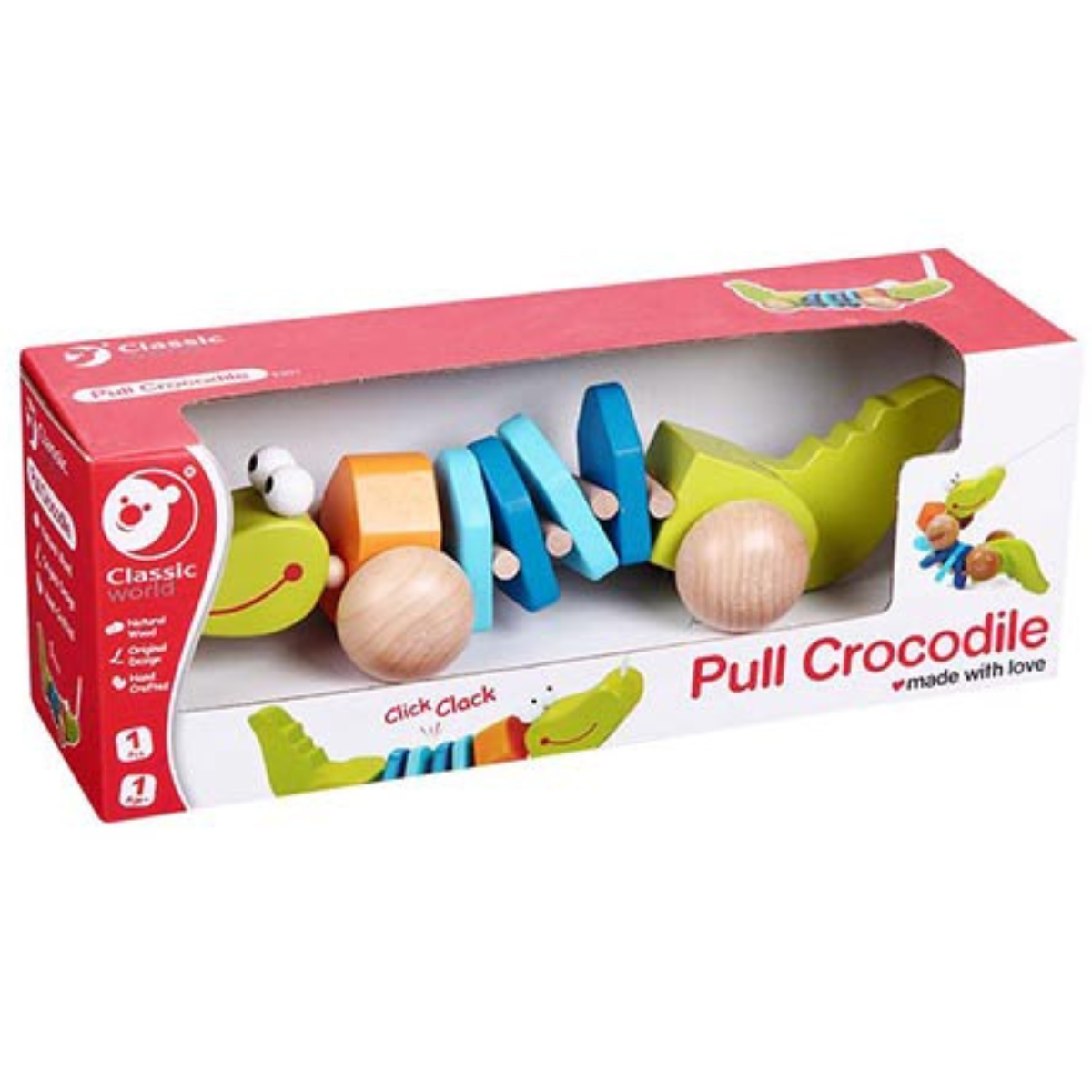 JUGUETE DE BEBÉ CLASSIC WORDL COCODRILO CON RUEDAS PARA PASEO - 2