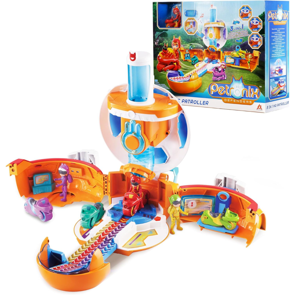 JUGUETE DE ACCIÓN PETRONIX PLAYSET BASE CENTRALTRANSFORMABLE 3 EN 1 CON LUCES Y SONIDOS - 1
