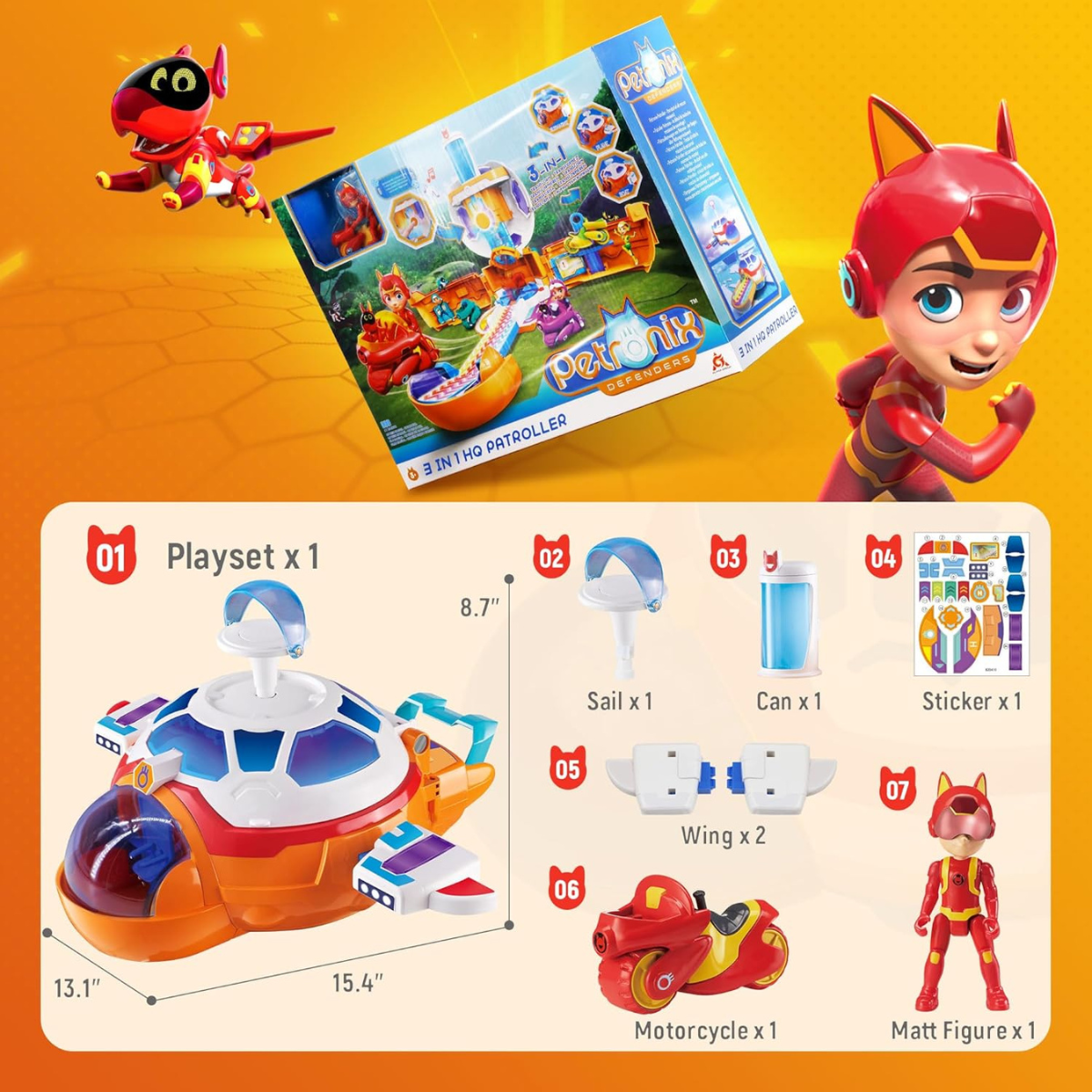 JUGUETE DE ACCIÓN PETRONIX PLAYSET BASE CENTRALTRANSFORMABLE 3 EN 1 CON LUCES Y SONIDOS - 7