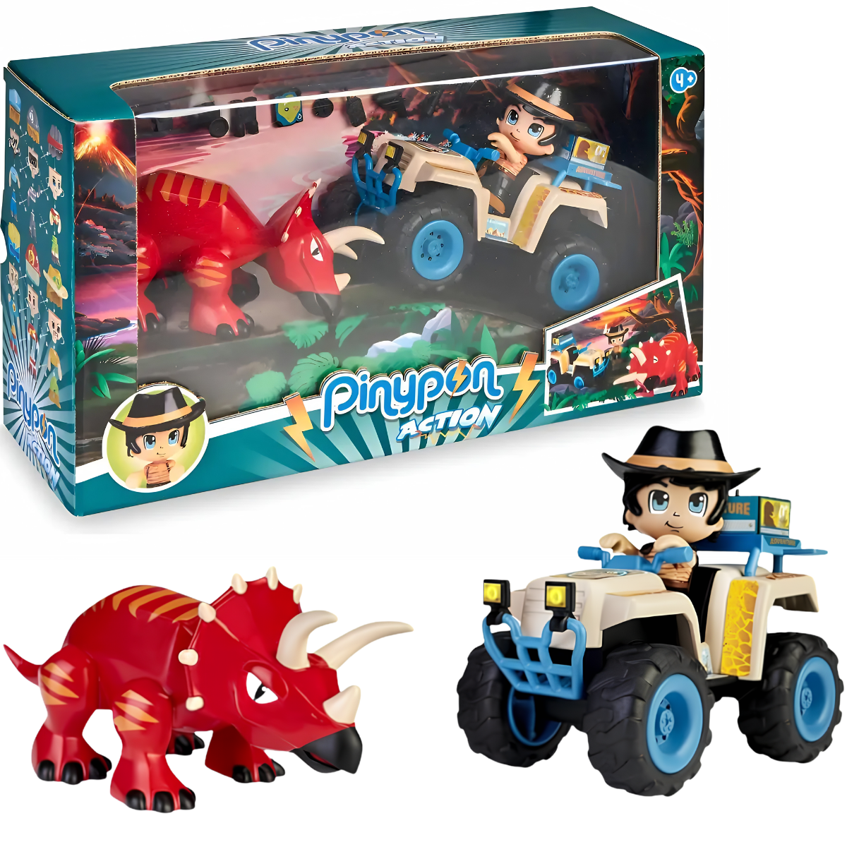 JUGUETE FIGURAS DE ACCIÓN PINYPON ACTION CUATRIMOTO DINO + ACCESORIOS - 1